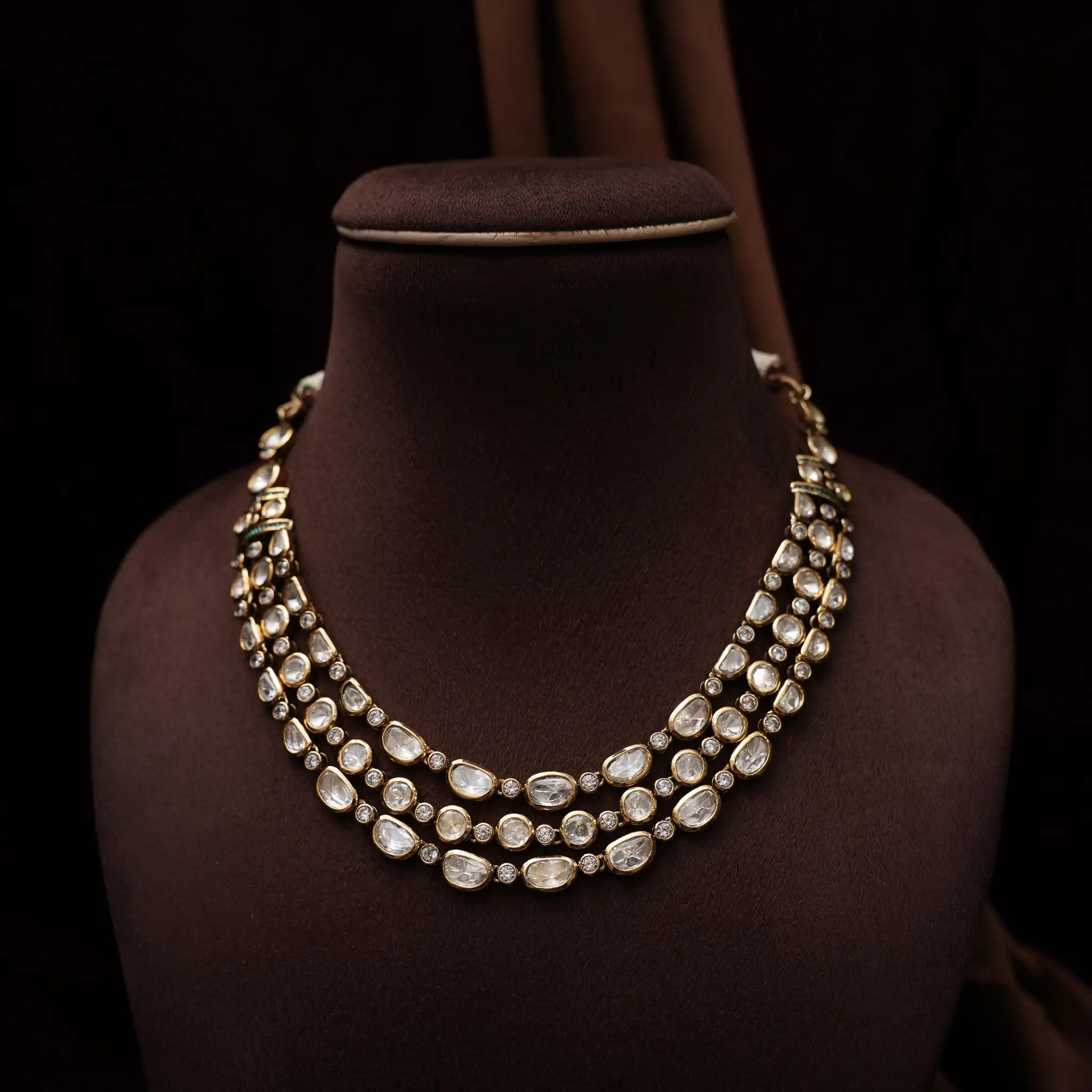 Eshika Victorian Polki Necklace - Green