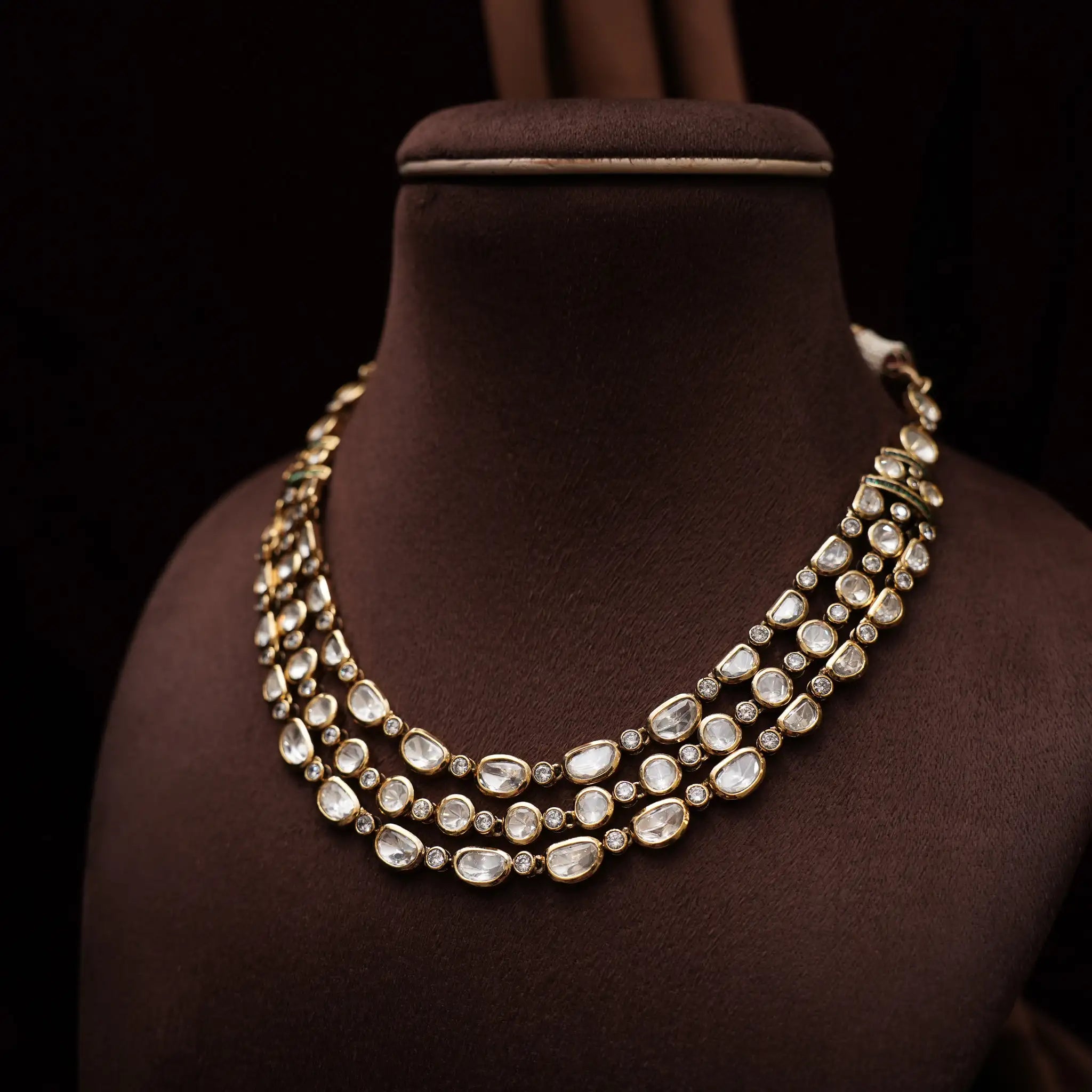 Eshika Victorian Polki Necklace - Green