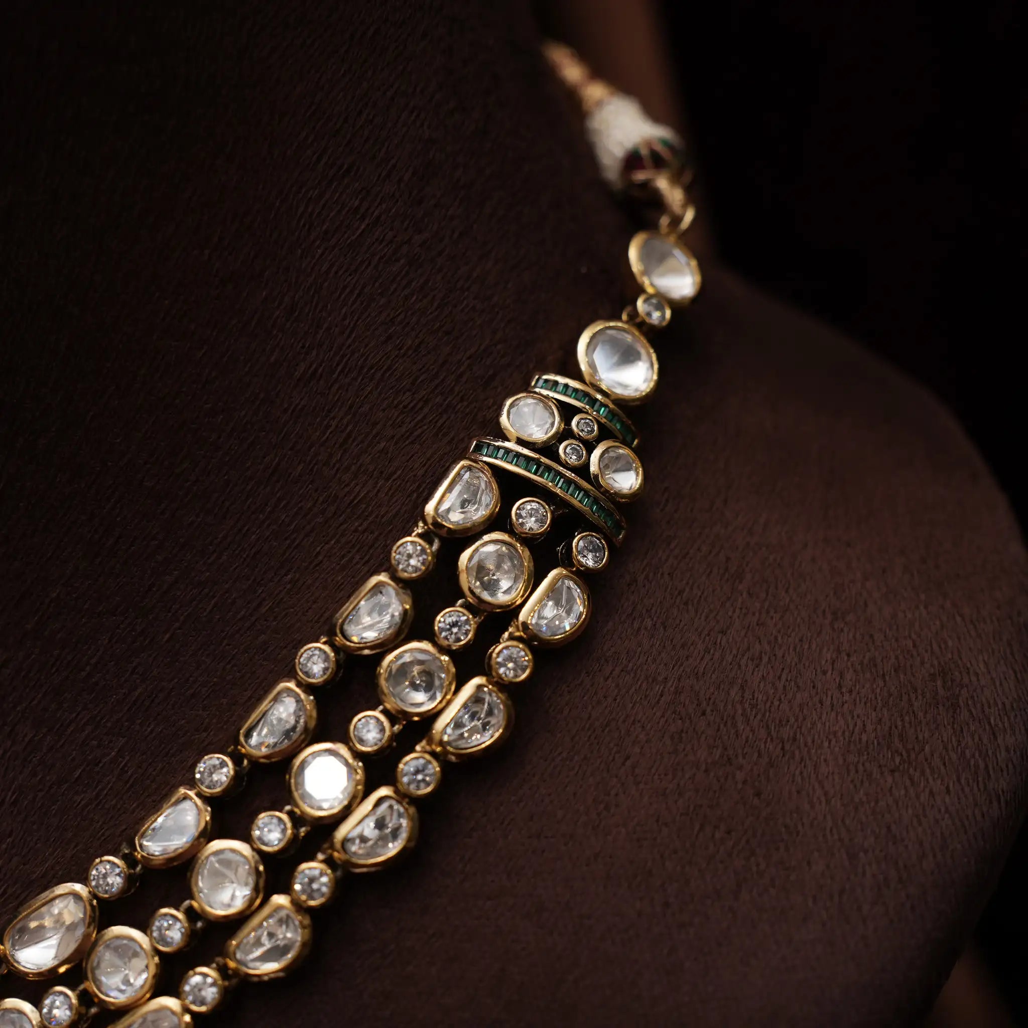 Eshika Victorian Polki Necklace - Green