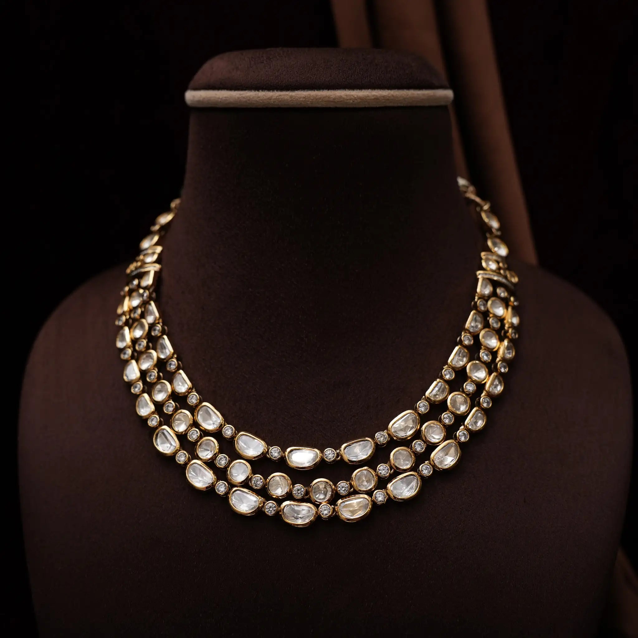 Eshika Victorian Polki Necklace - White