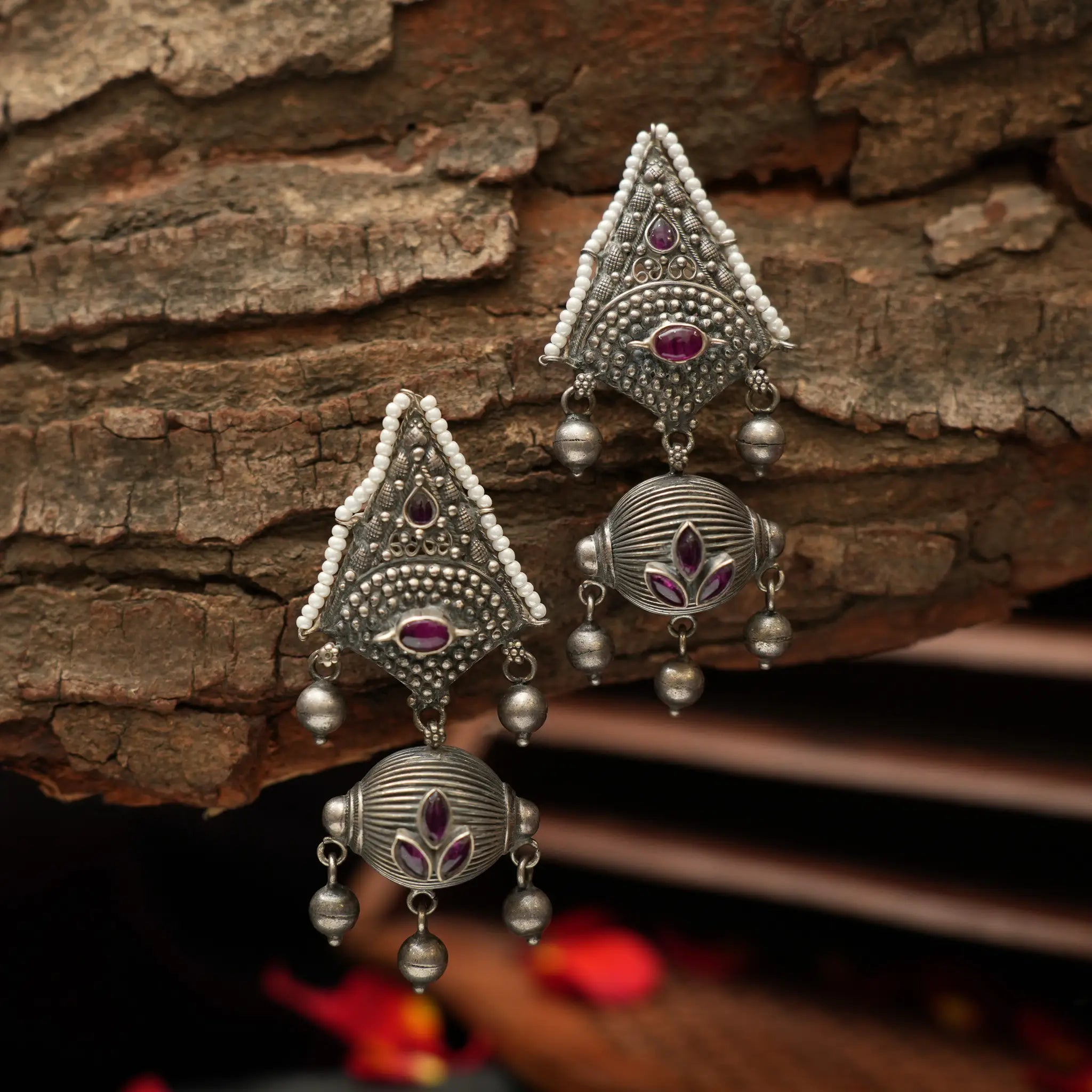 Ethnic Silver Earrings