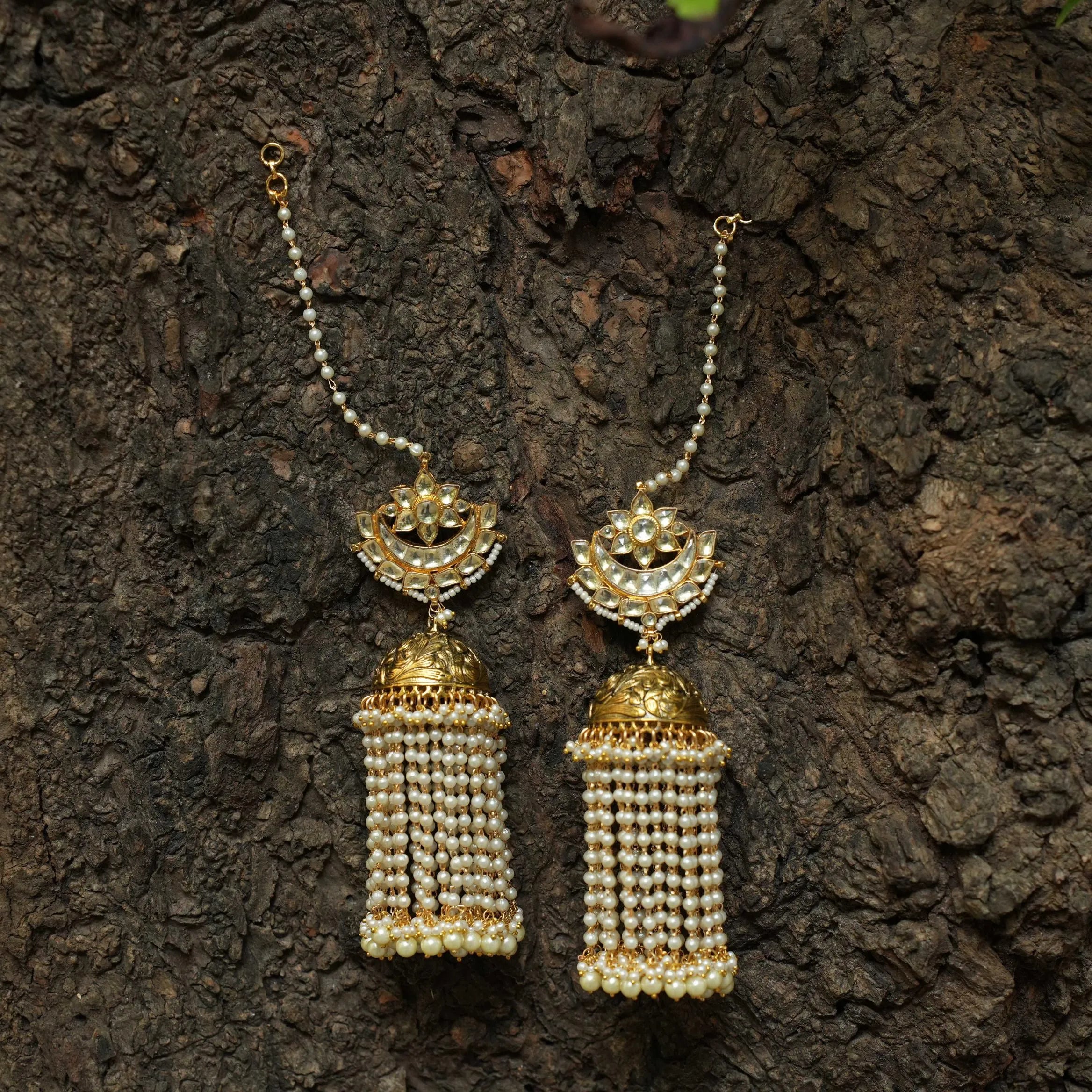 Arja Polki Jhumka Earrings - Chand