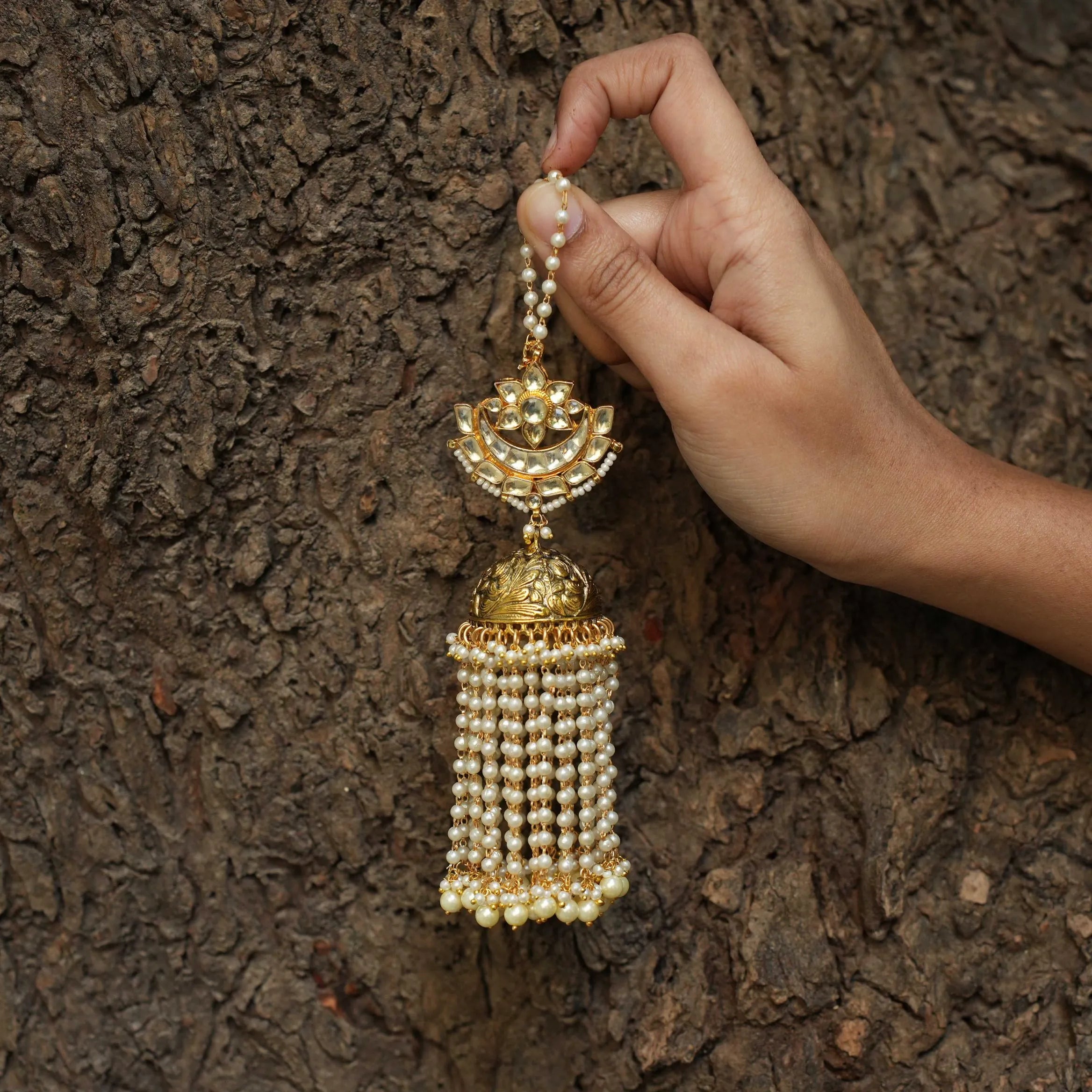 Arja Polki Jhumka Earrings - Chand