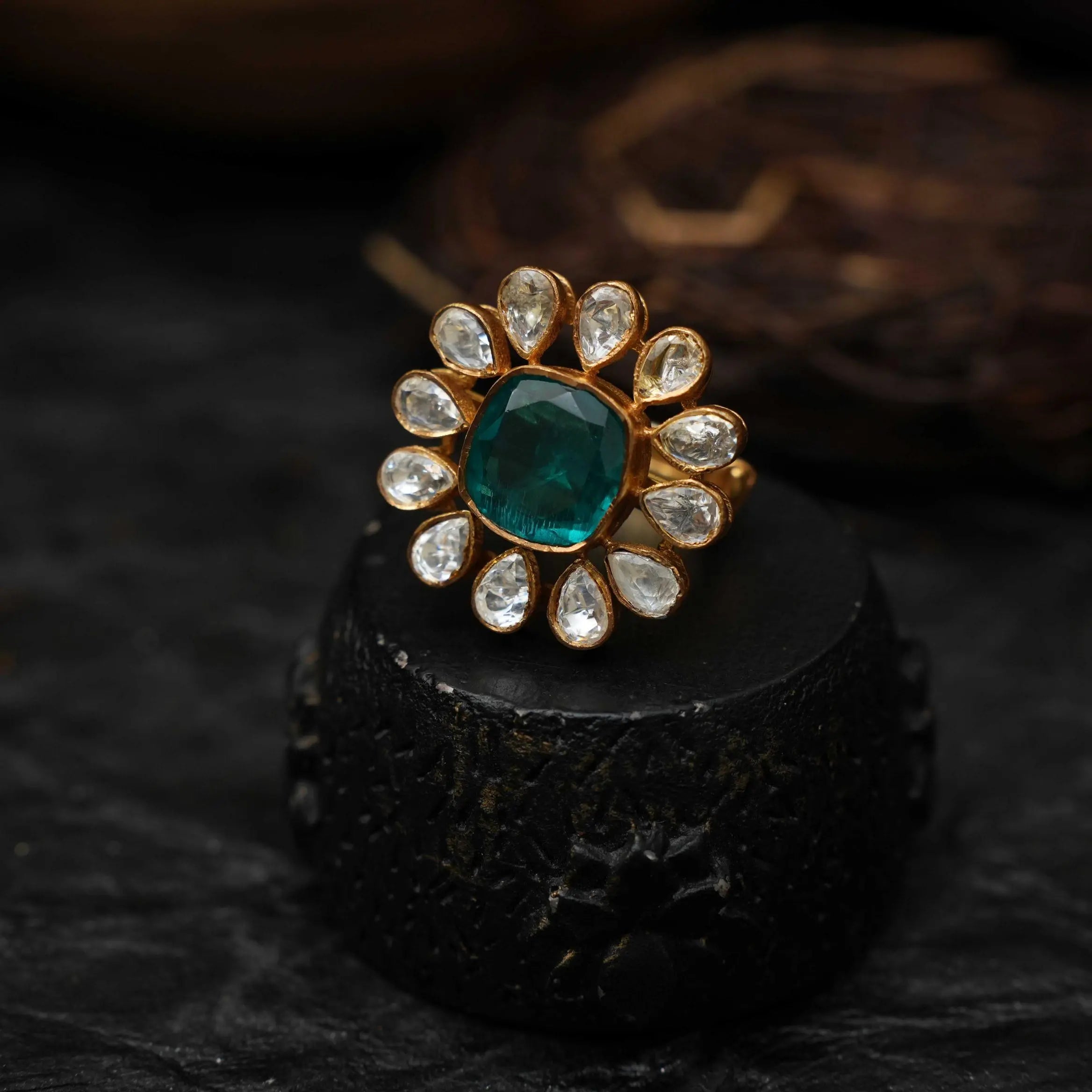 Risha Polki Ring & Earring