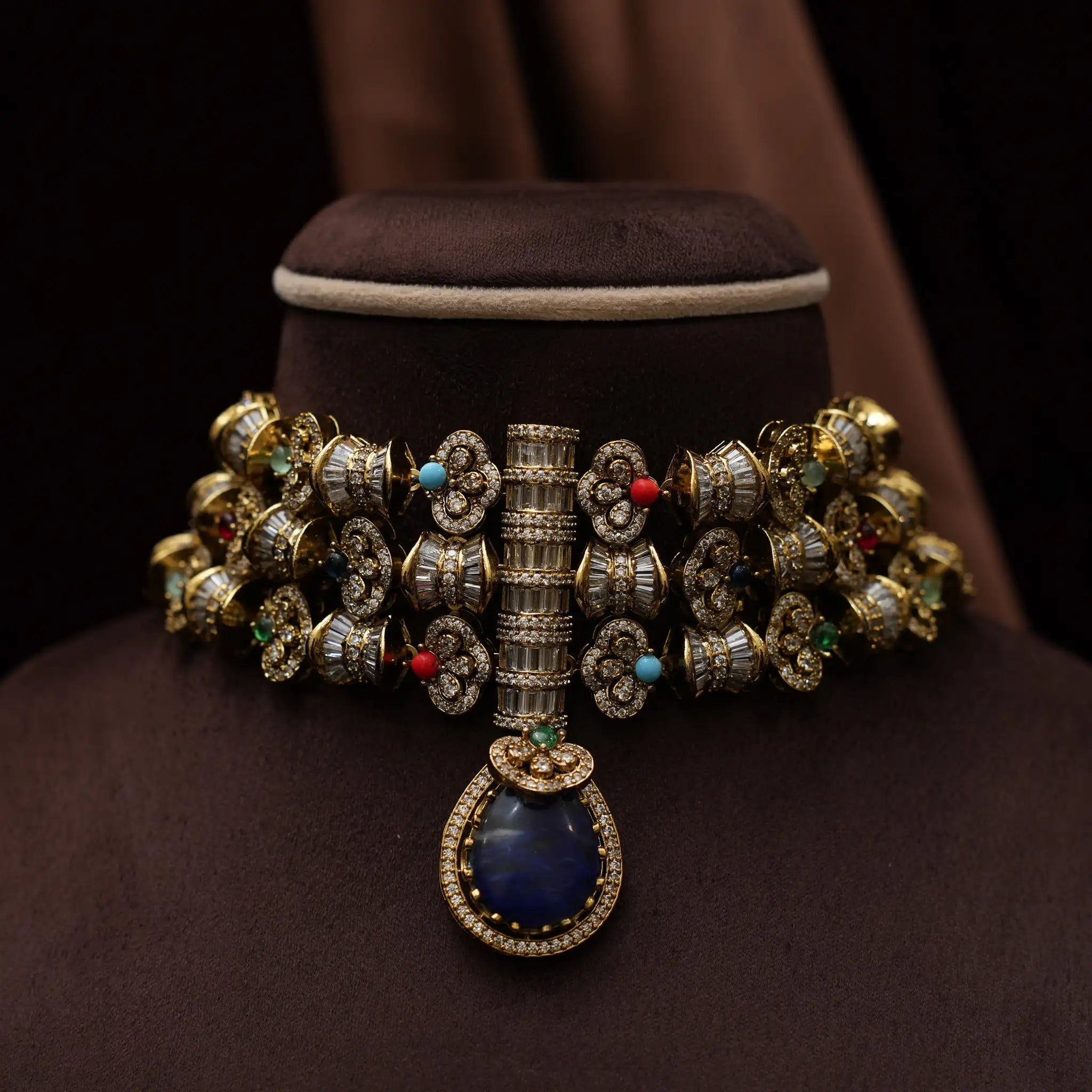 Fanshita Victorian Choker - Blue