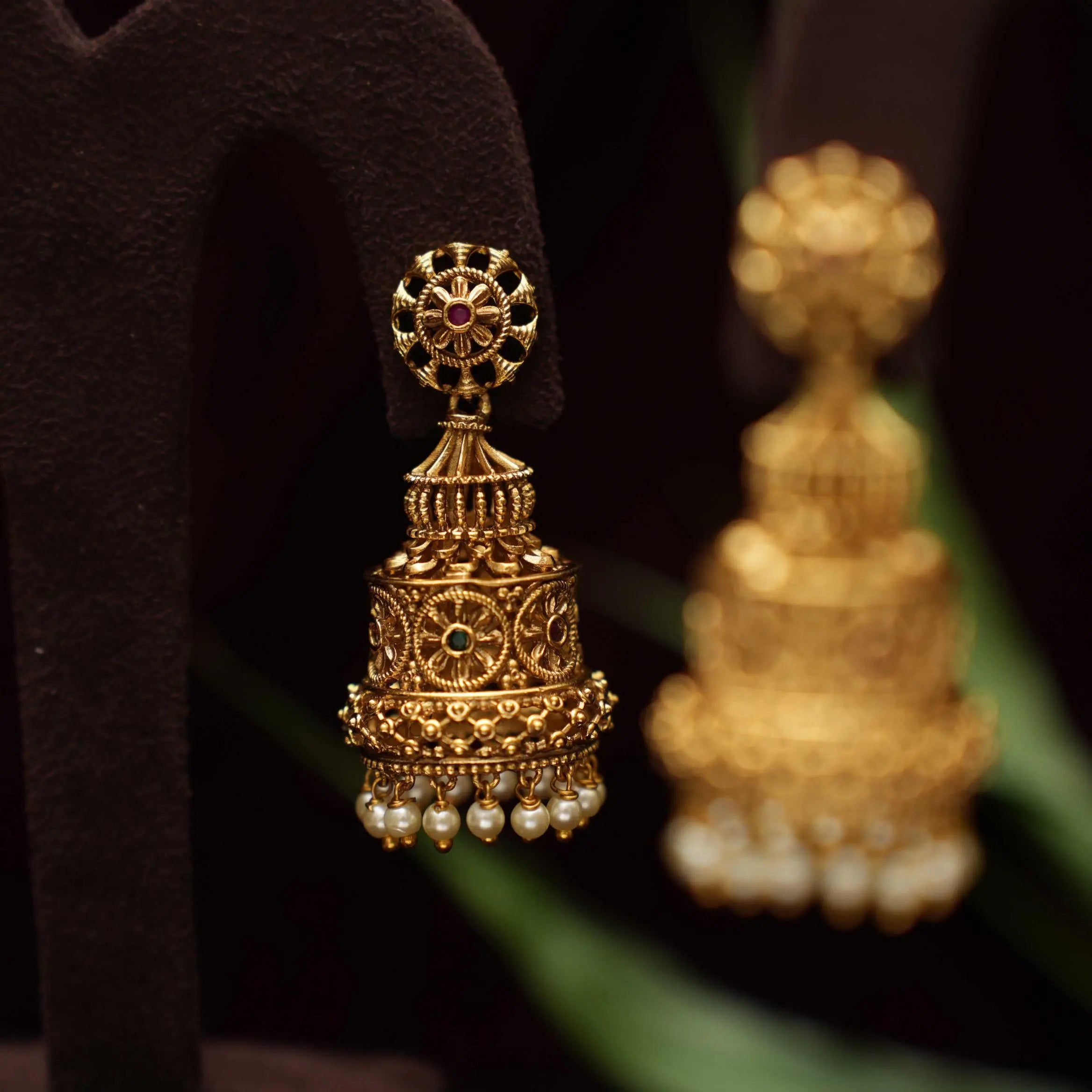 Farida Antique Jhumka Earrings