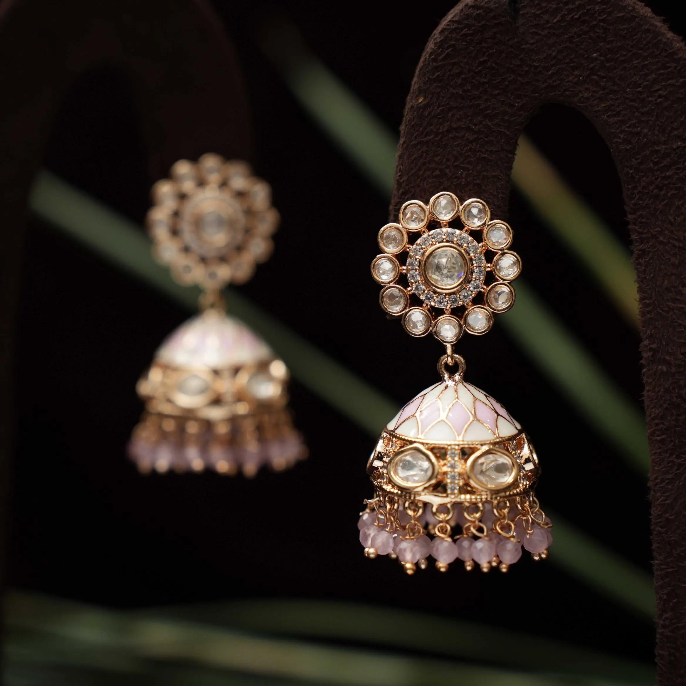 Fariha Polki Jhumka - Pastel Pink