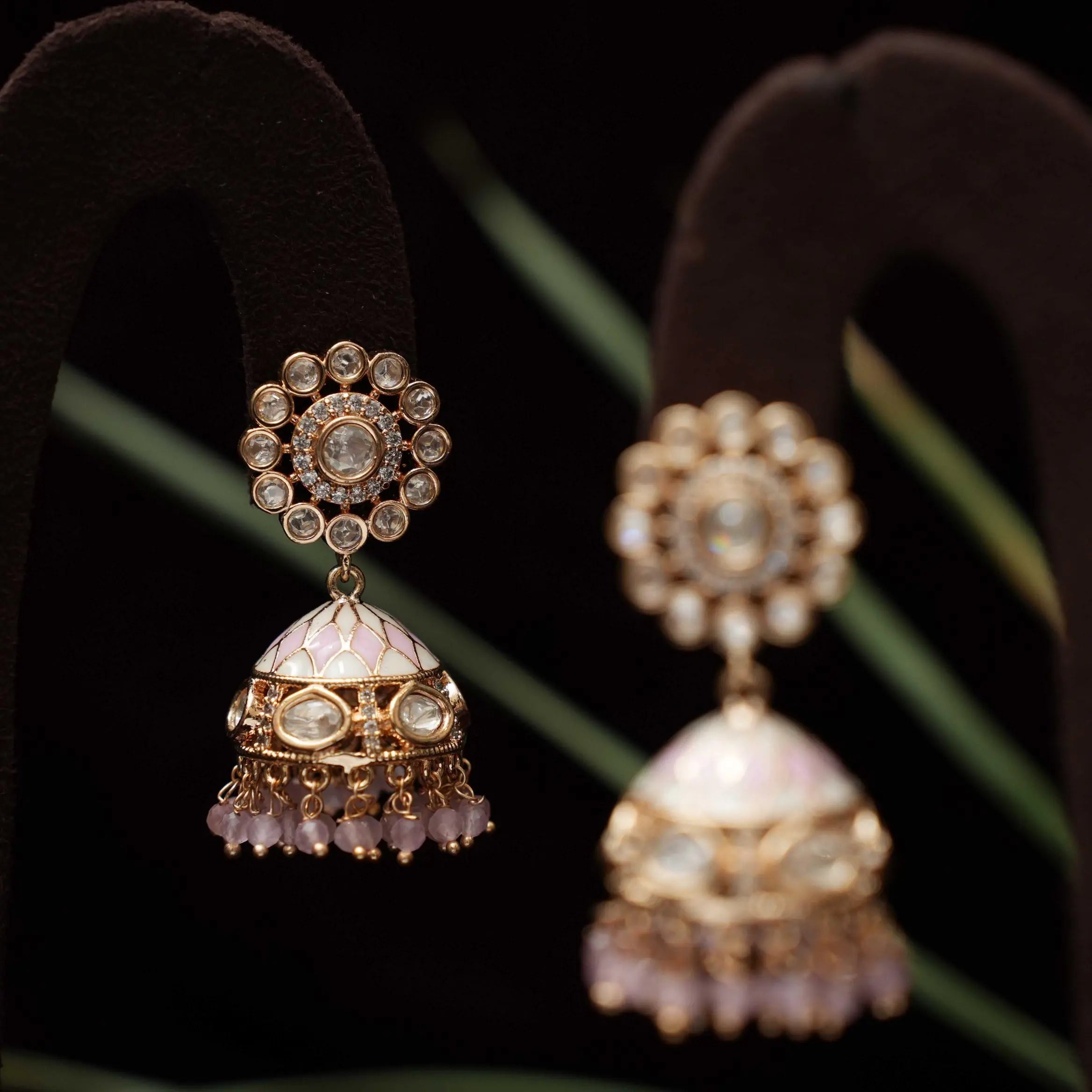 Fariha Polki Jhumka - Pastel Pink