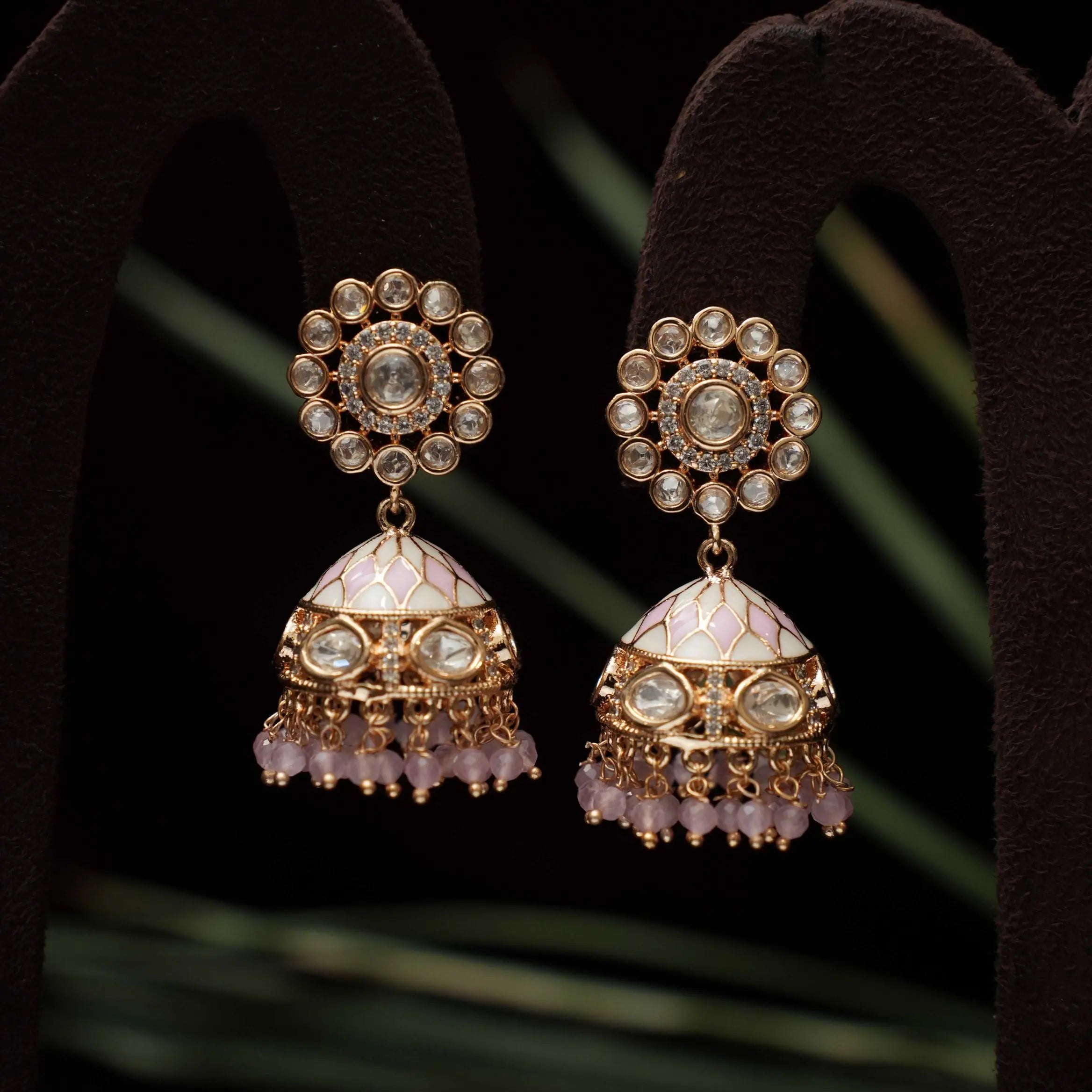 Fariha Polki Jhumka - Pastel Pink