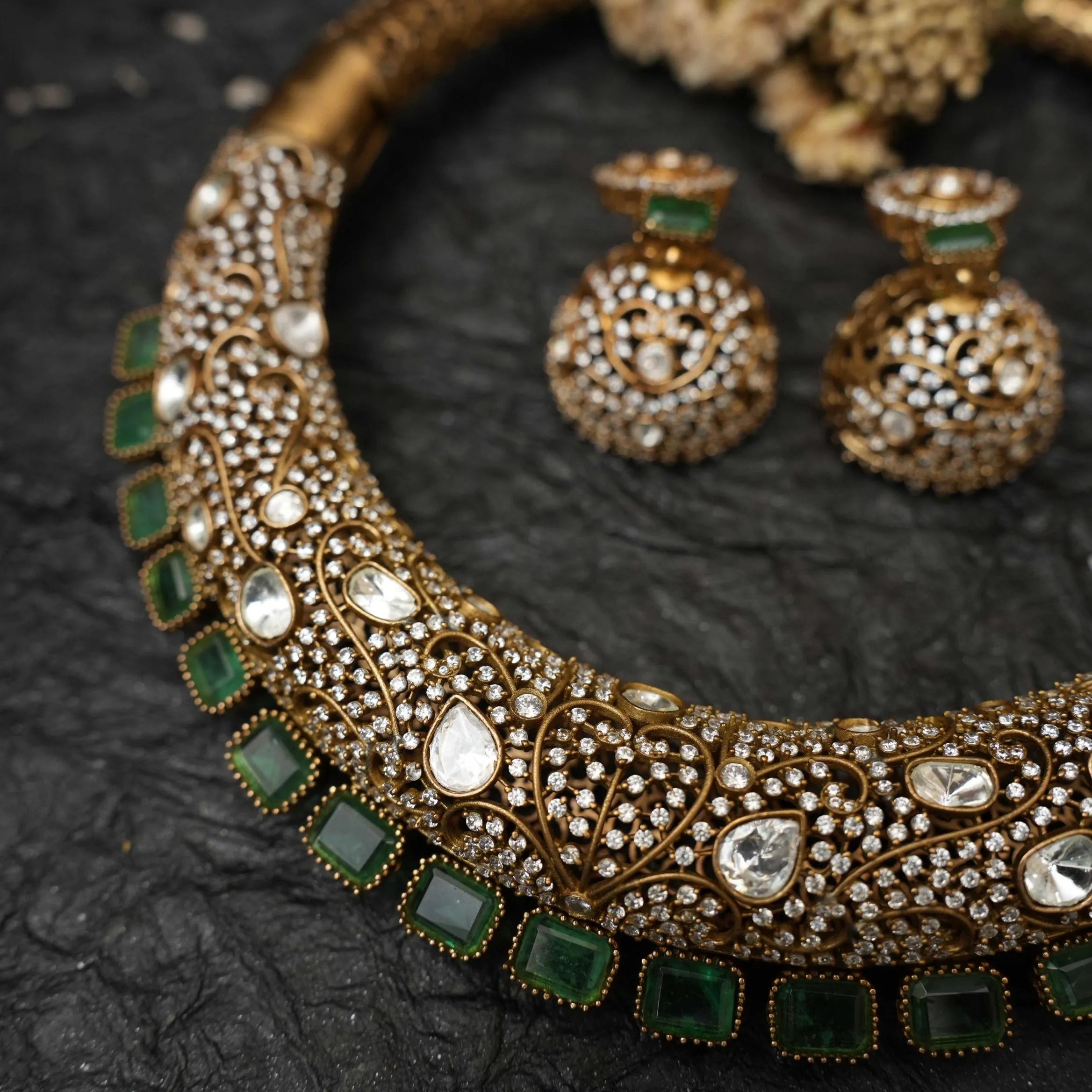 Farzana Victorian Polki Hasli Necklace