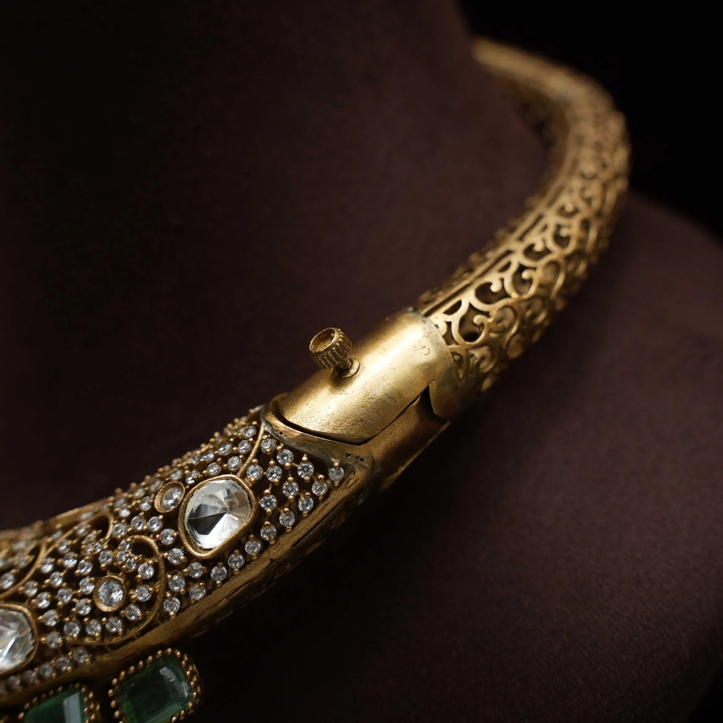 Farzana Victorian Polki Hasli Necklace