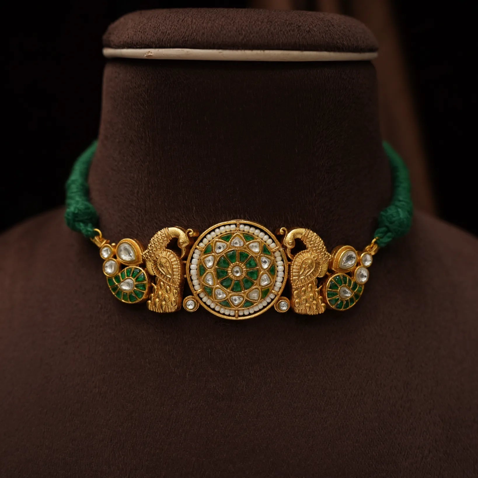 Finika Polki Choker - Green