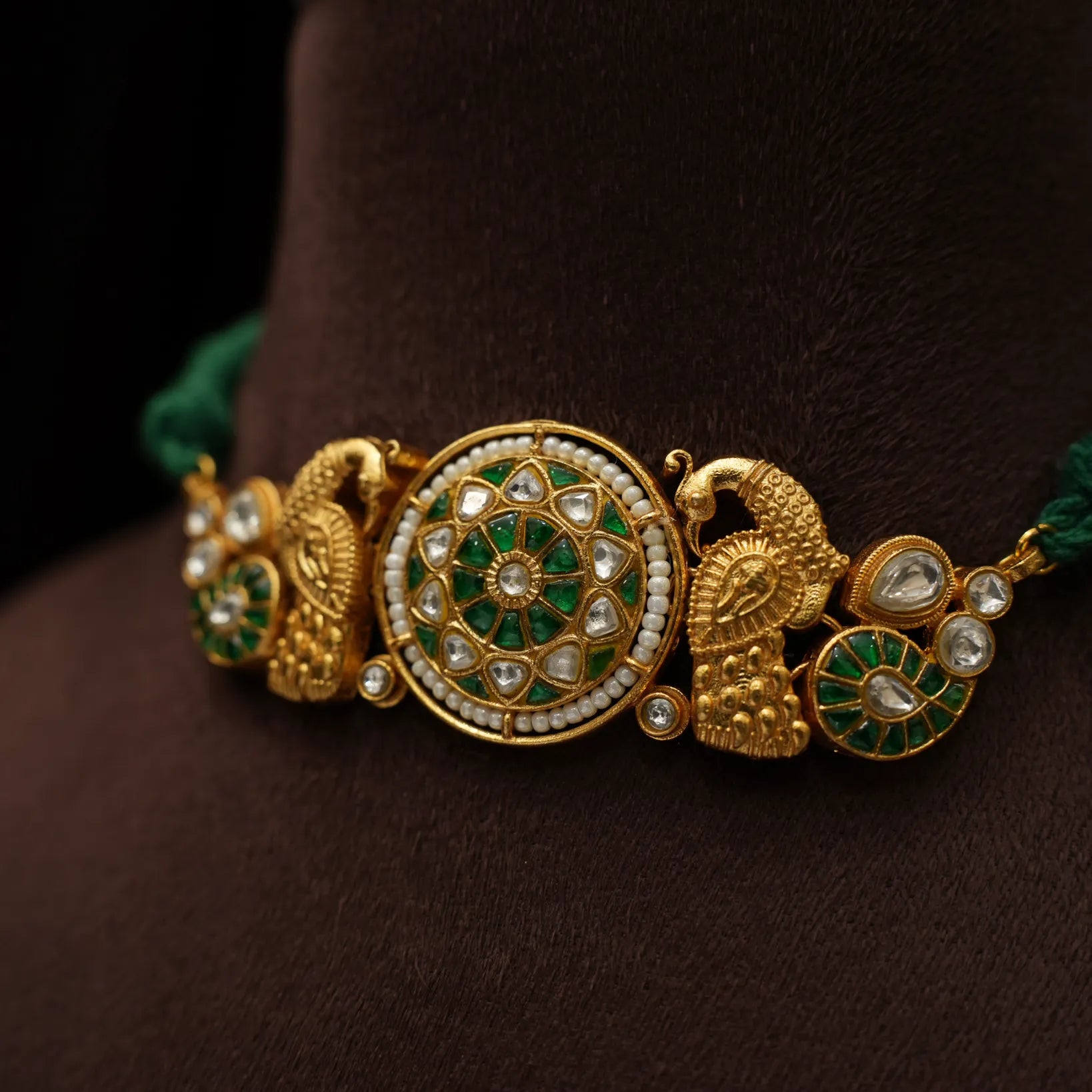Finika Polki Choker - Green