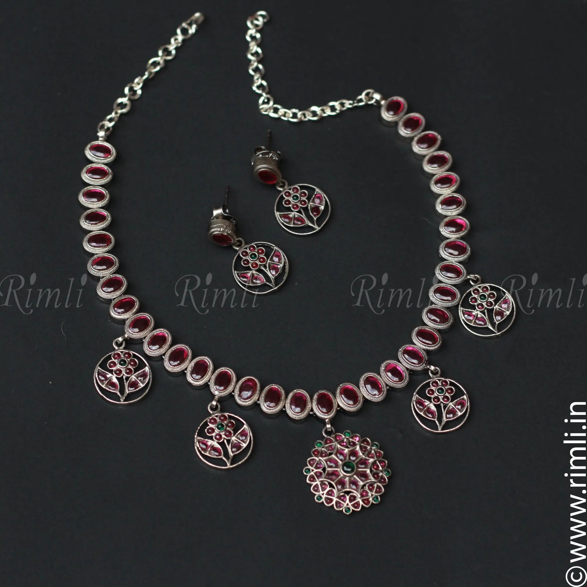 Floral Kemp Silver Set - Rimli Boutique