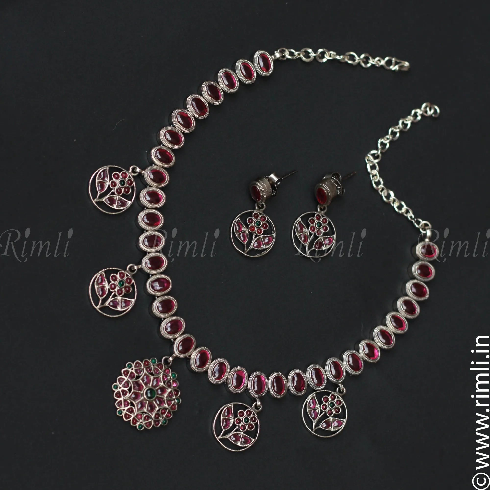 Floral Kemp Silver Set - Rimli Boutique