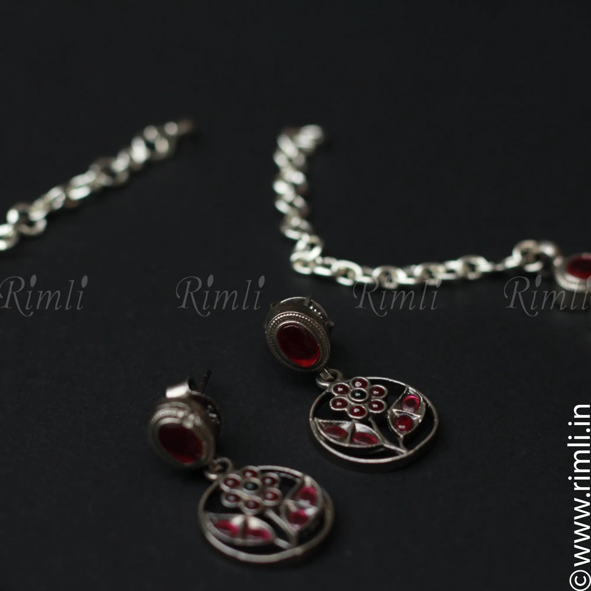 Floral Kemp Silver Set - Rimli Boutique