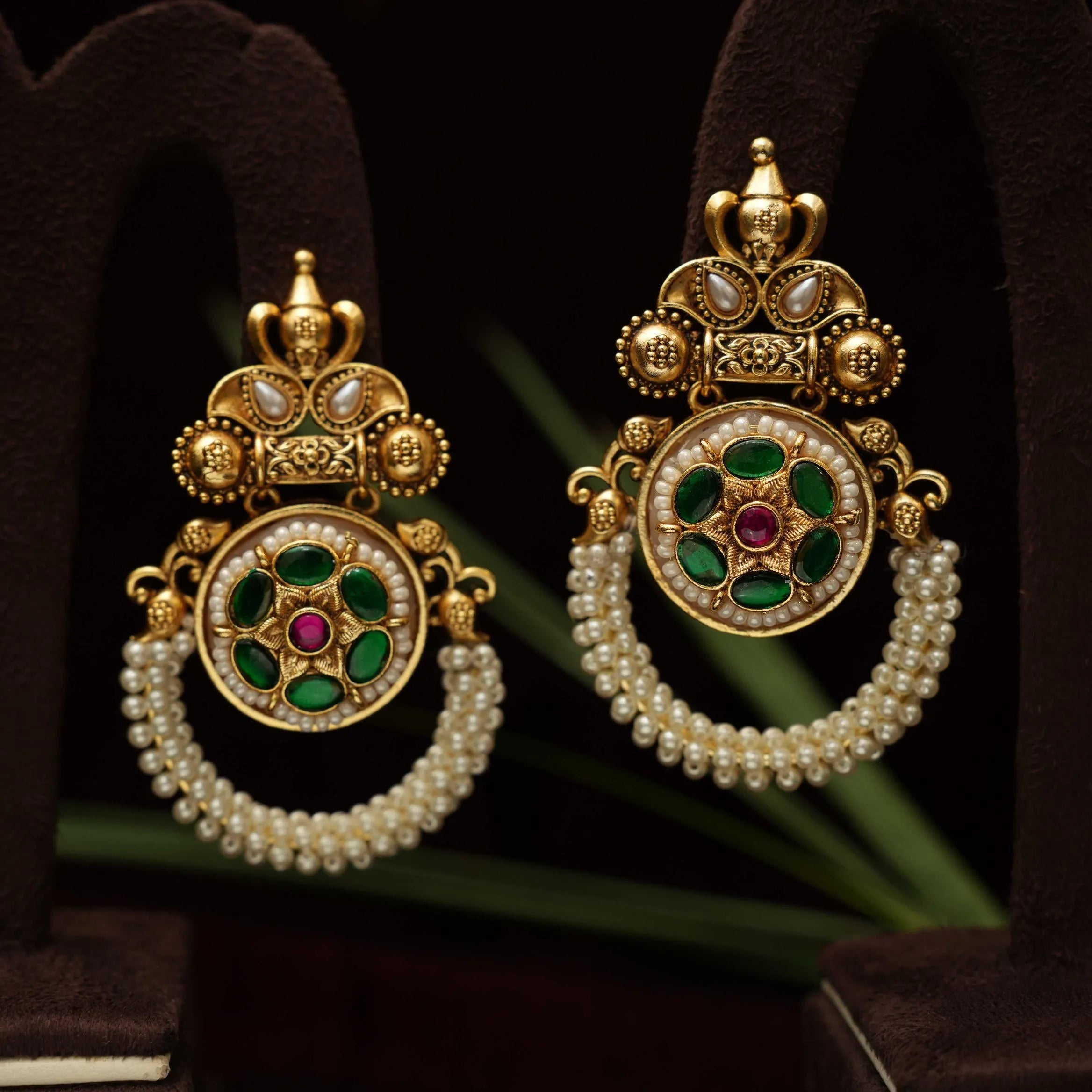 Gahana Antique Earrings - Green