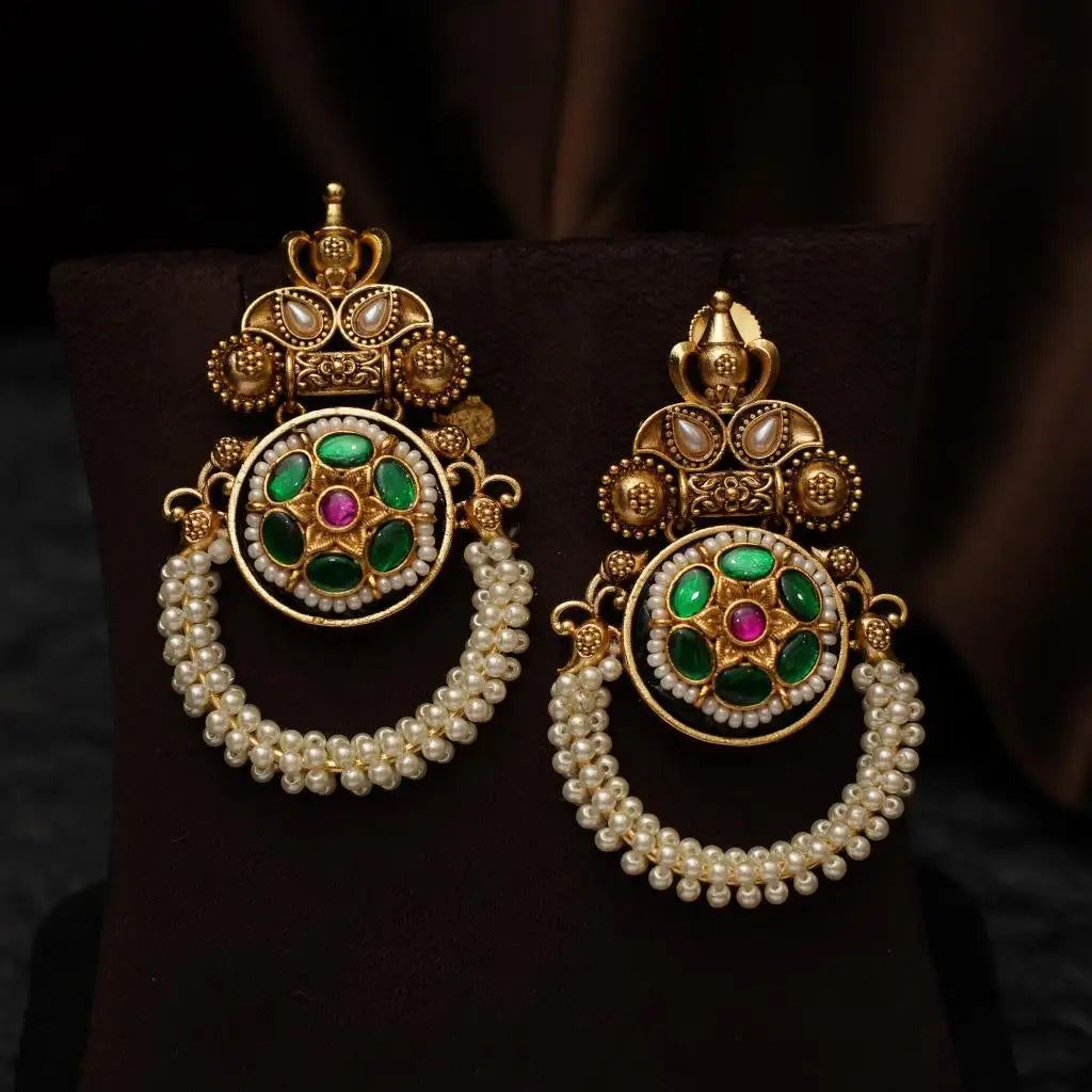 Gahana Antique Earrings - Green