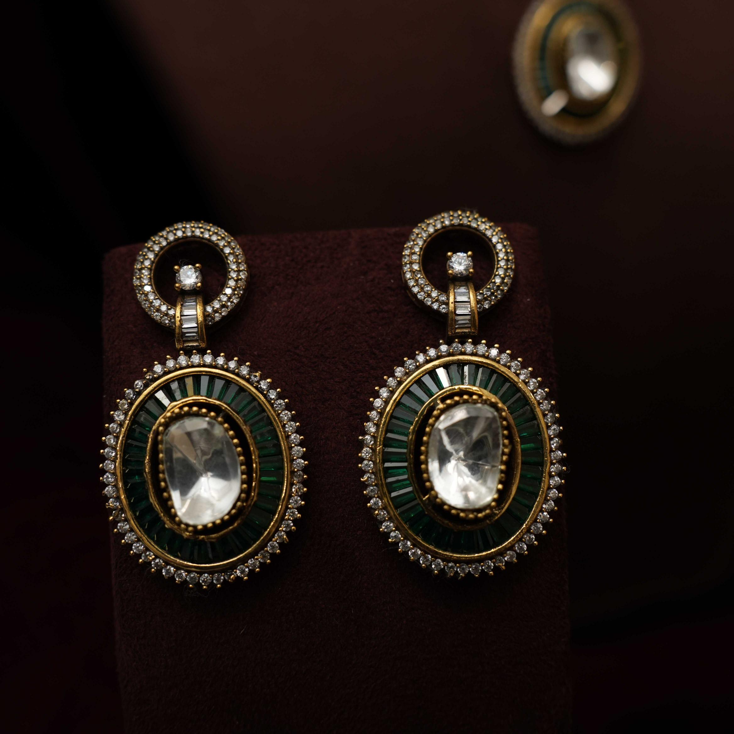 Gajra Victorian Kundan Necklace - Green - Rimli Boutique