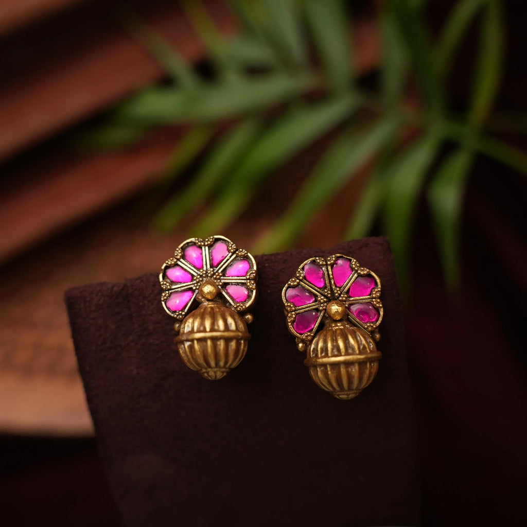 Ganga Gold Tone Silver Earrings