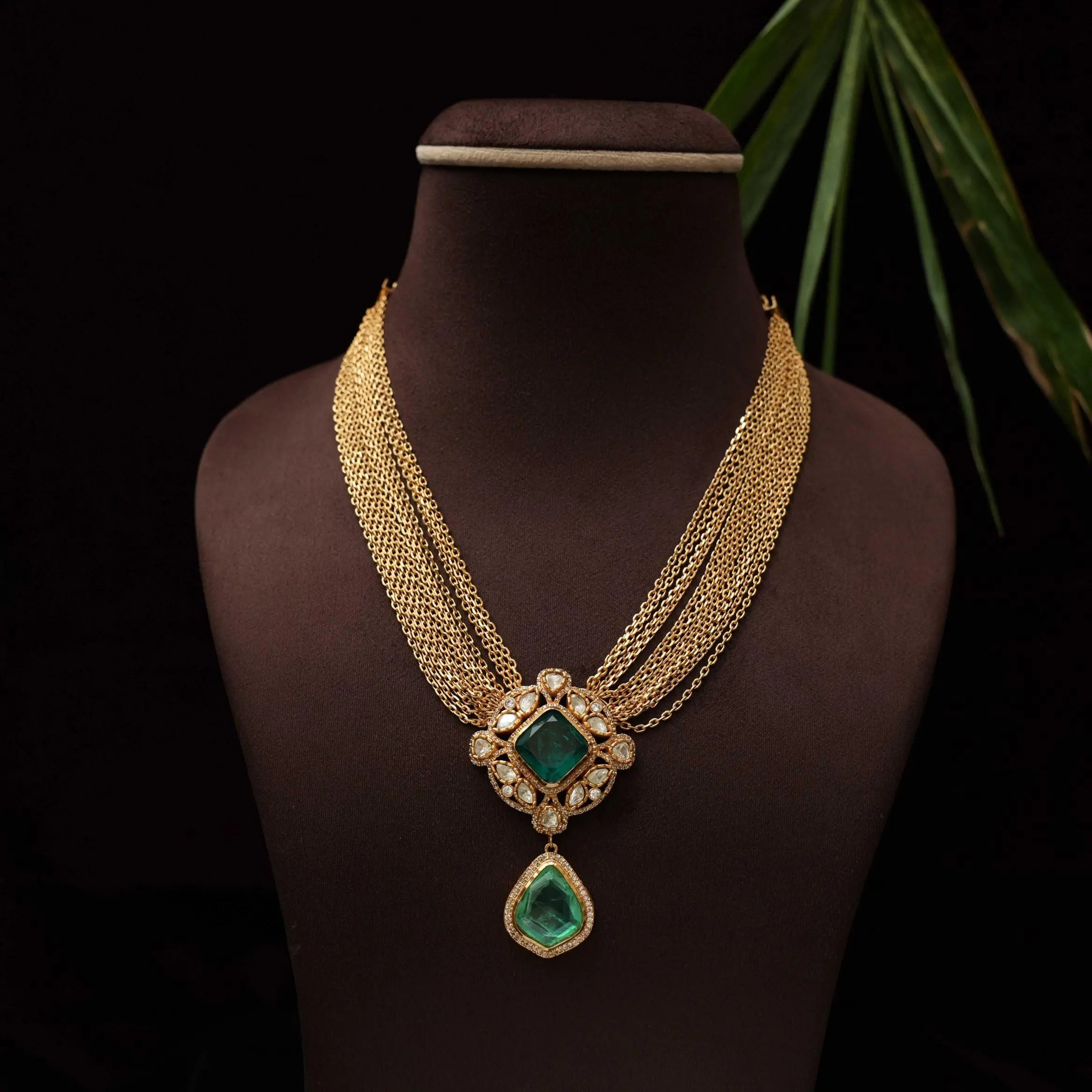 Gatha Polki Necklace - Green