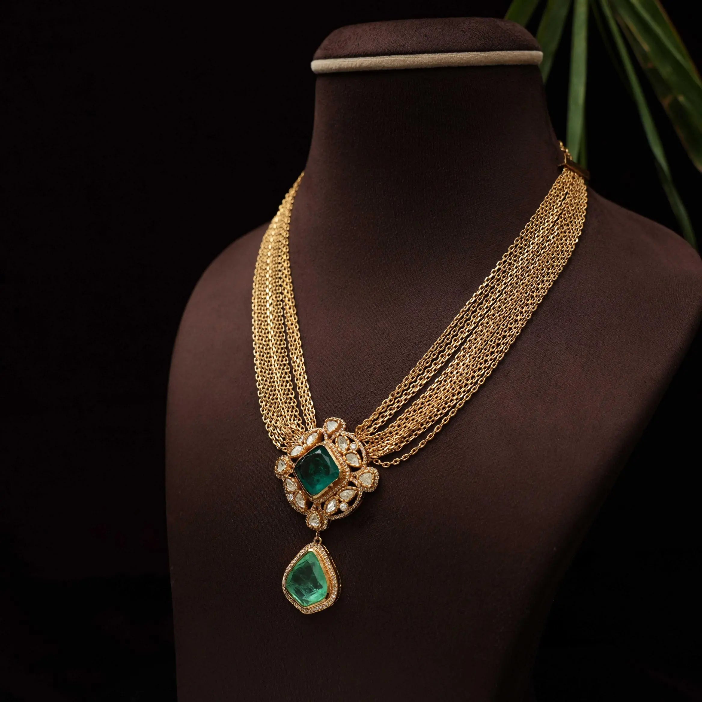 Gatha Polki Necklace - Green