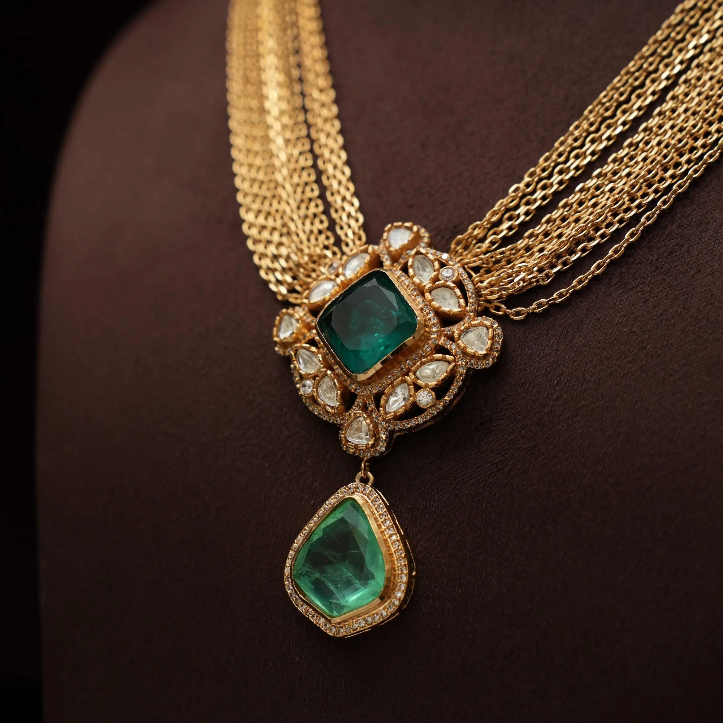 Gatha Polki Necklace - Green