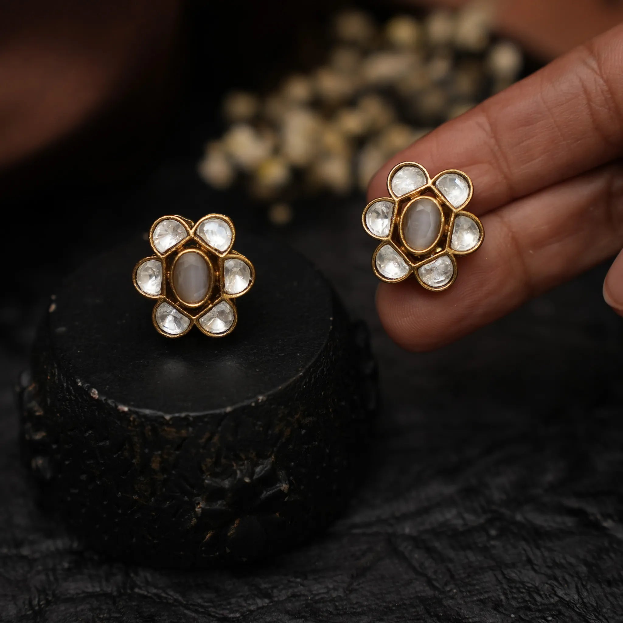 Gauri Polki Ear Stud