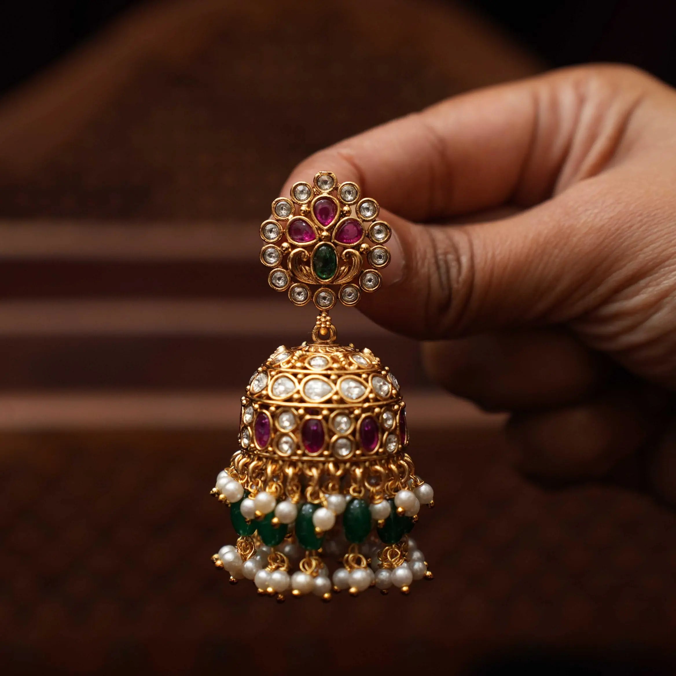 Gayana Antique Jhumka Earrings
