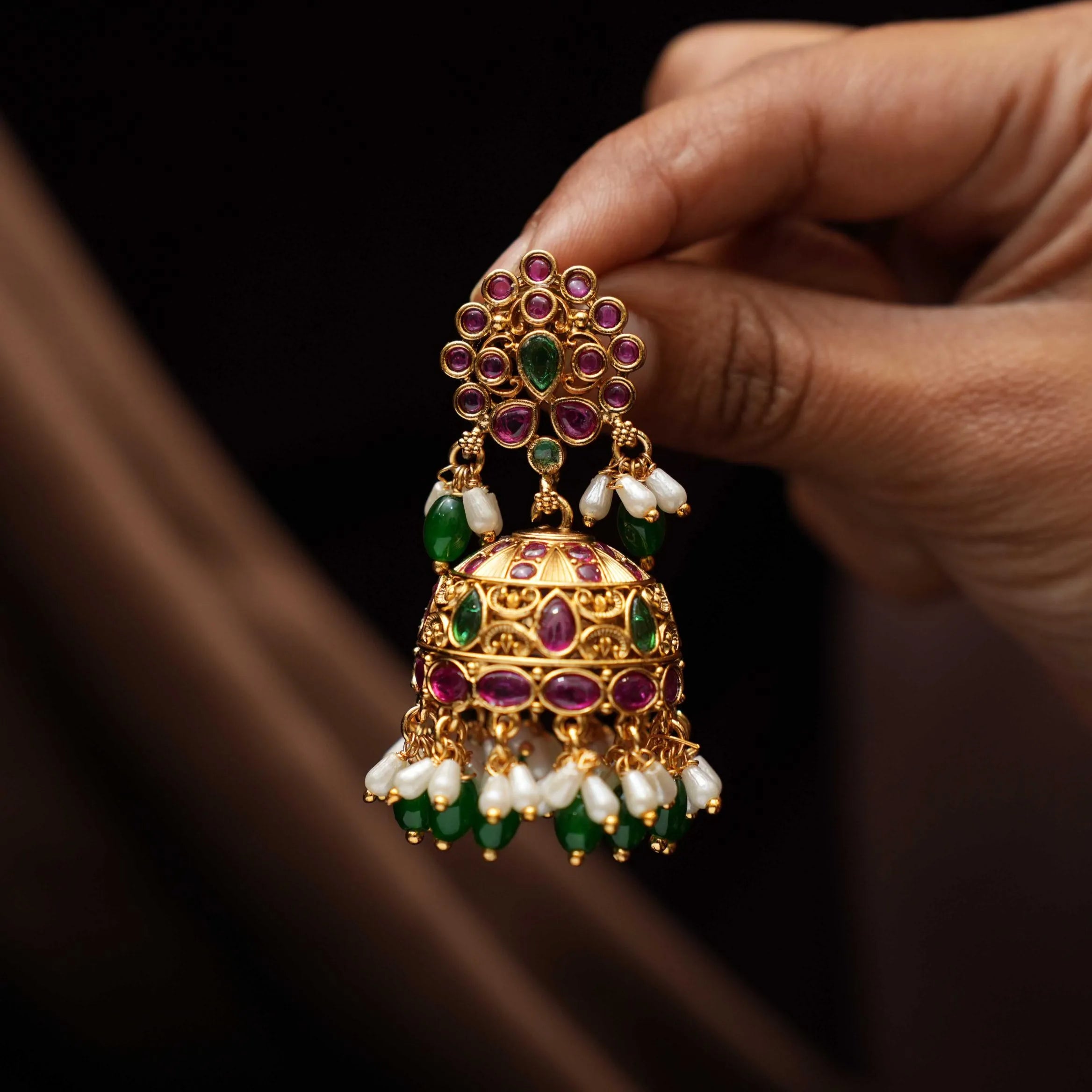 Gayana Antique Jhumka Earrings