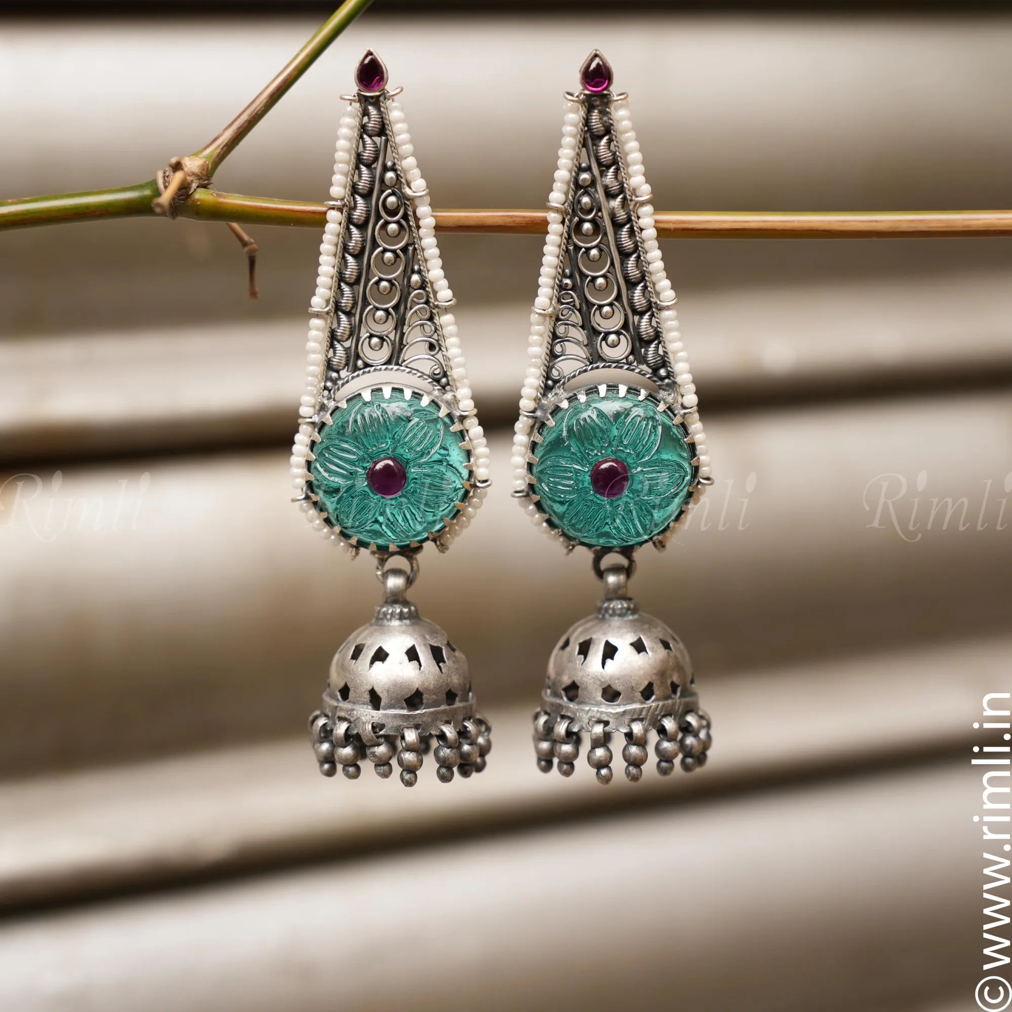 Silver Geometric Earrings - Rimli Boutique