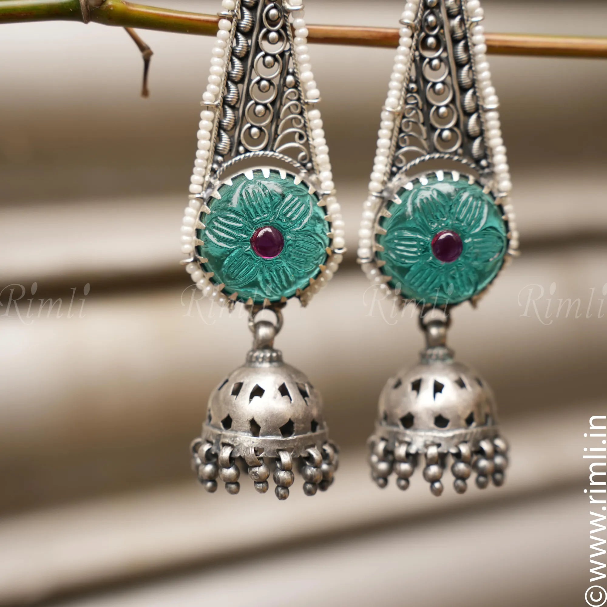 Silver Geometric Earrings - Rimli Boutique