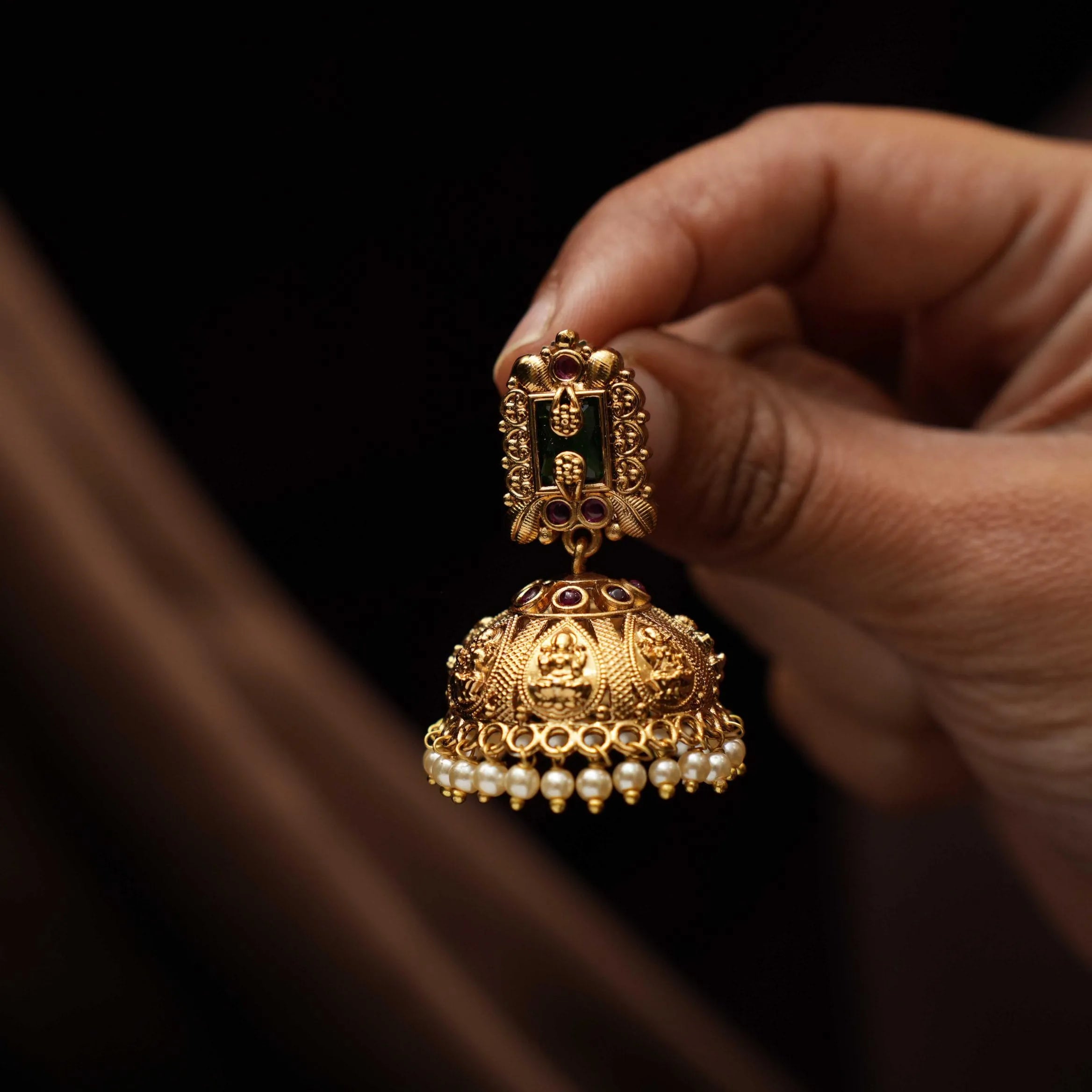 Girija Antique Jhumka Earrings