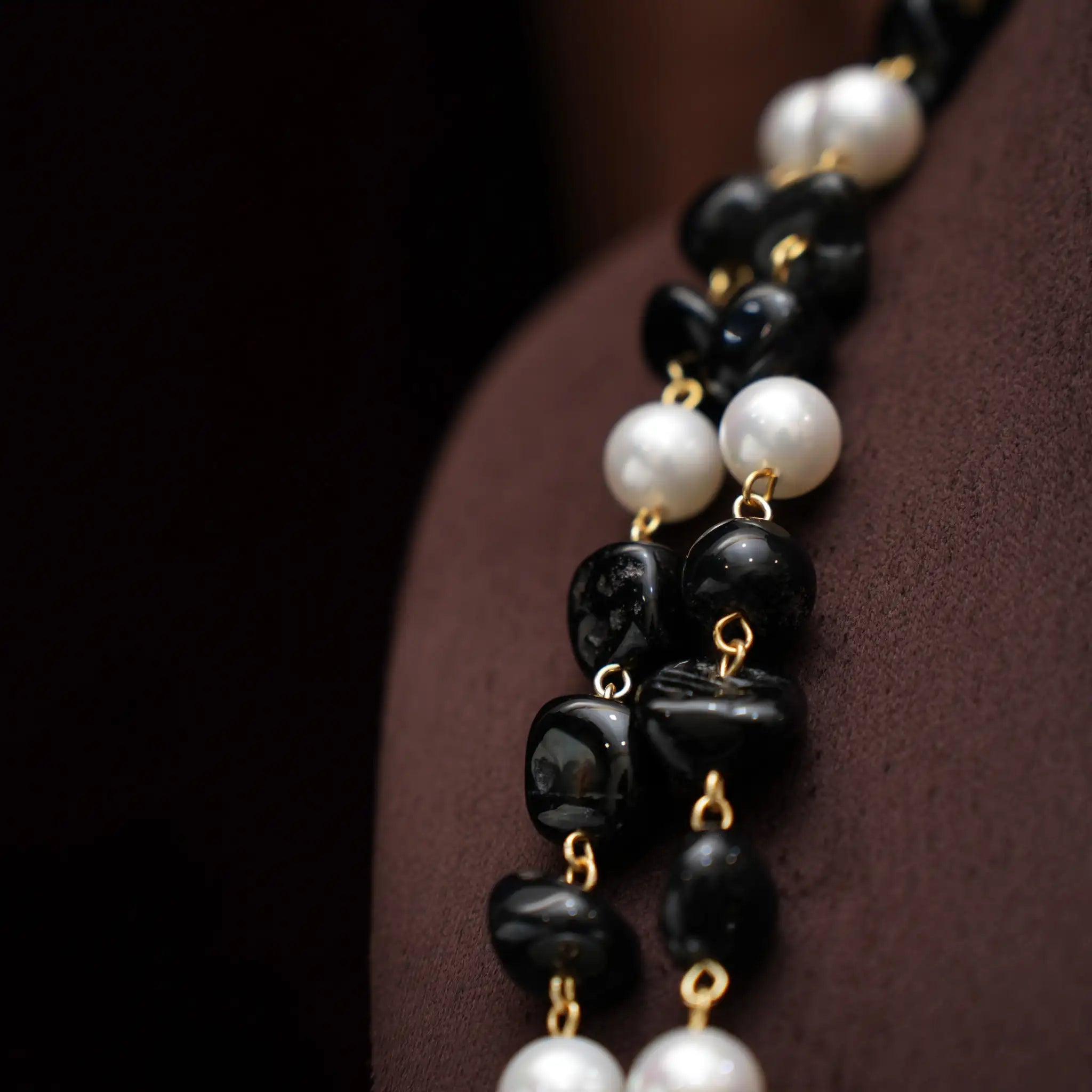 Gopika Beaded Necklace - Black