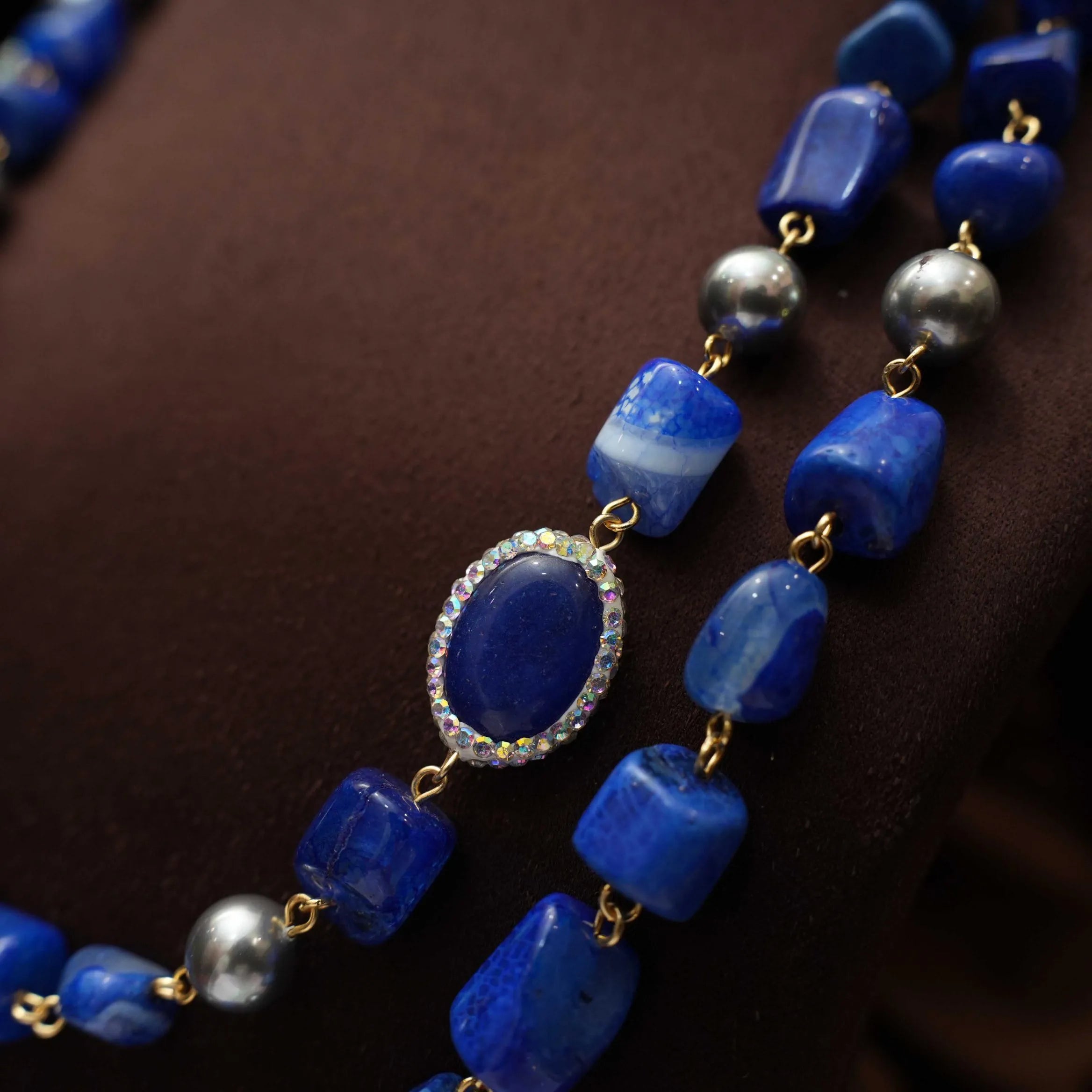 Gopika Beaded Necklace - Blue