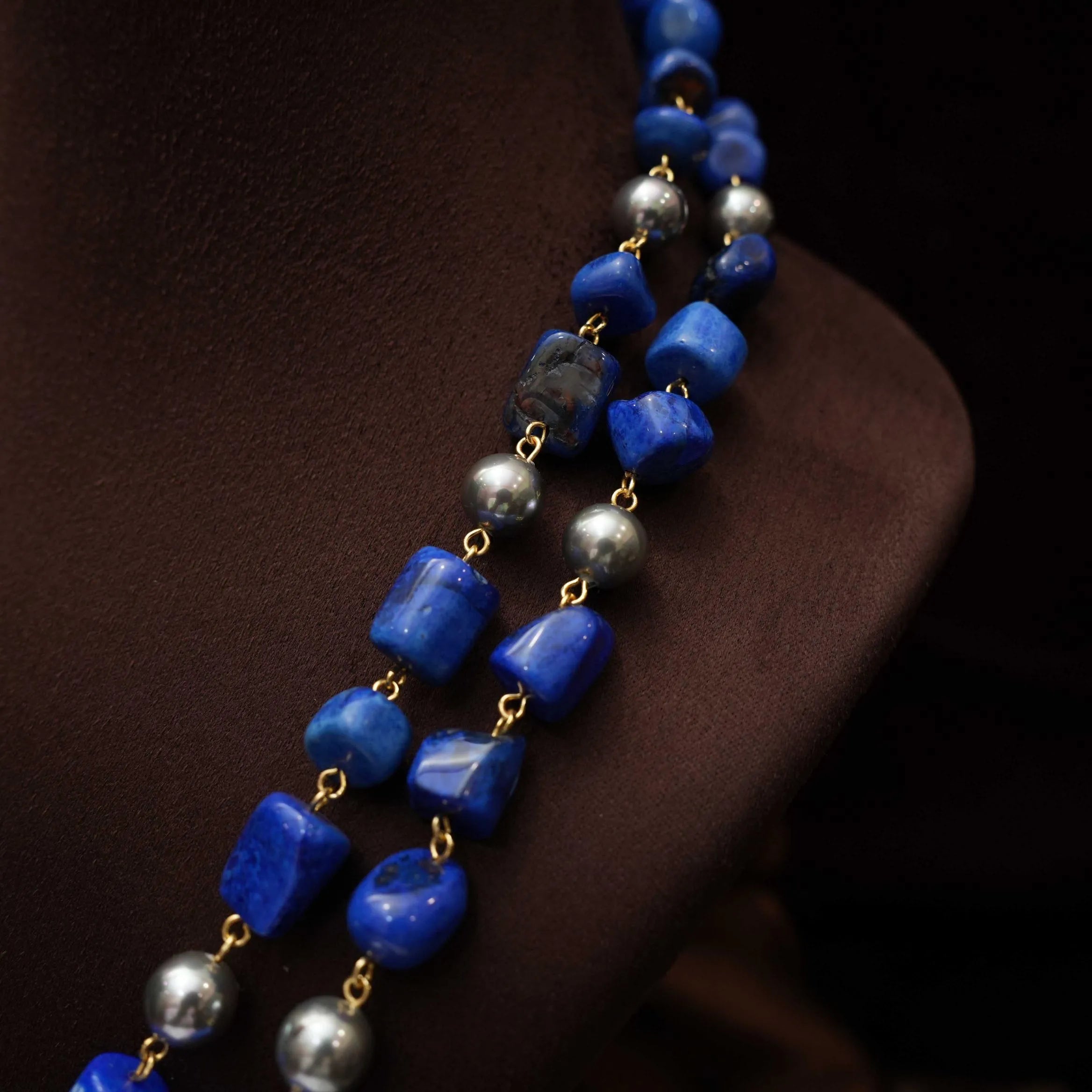 Gopika Beaded Necklace - Blue