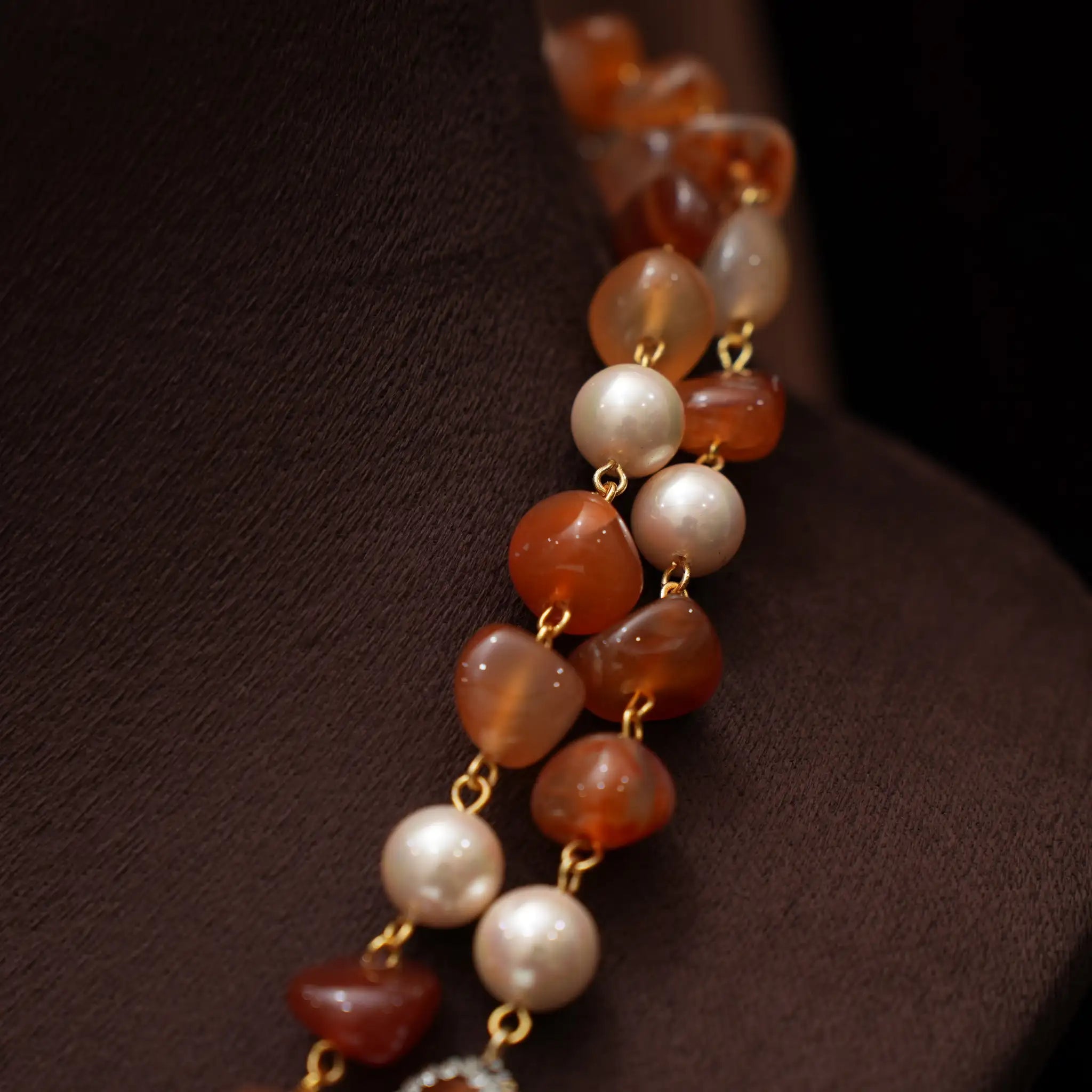 Gopika Beaded Necklace - Burnt Orange