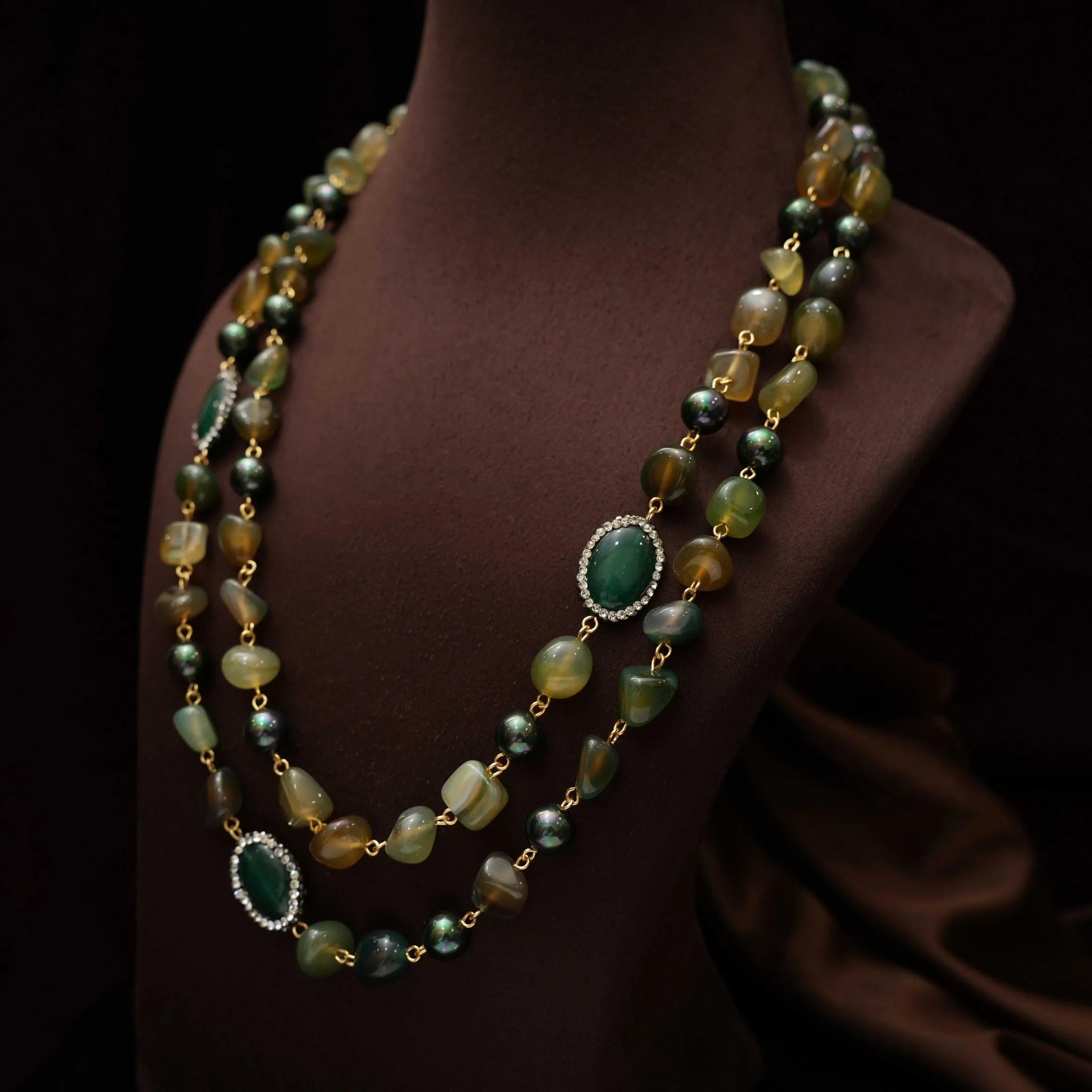 Gopika Beaded Necklace - Green