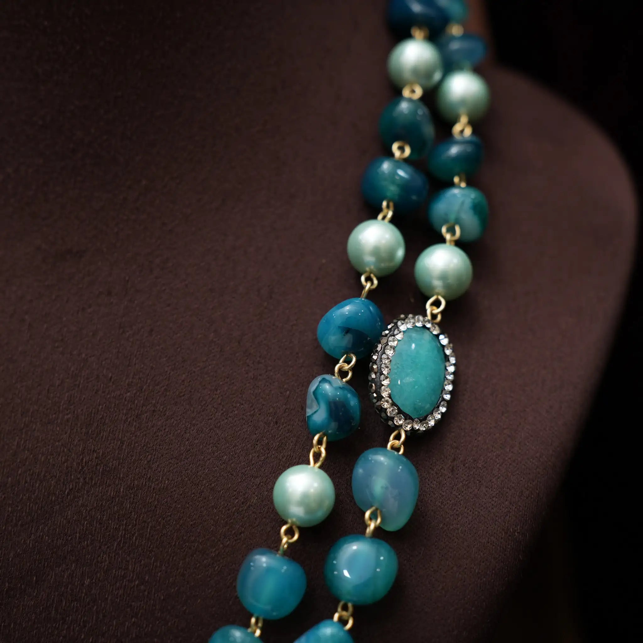 Gopika Beaded Necklace - Pastel Blue