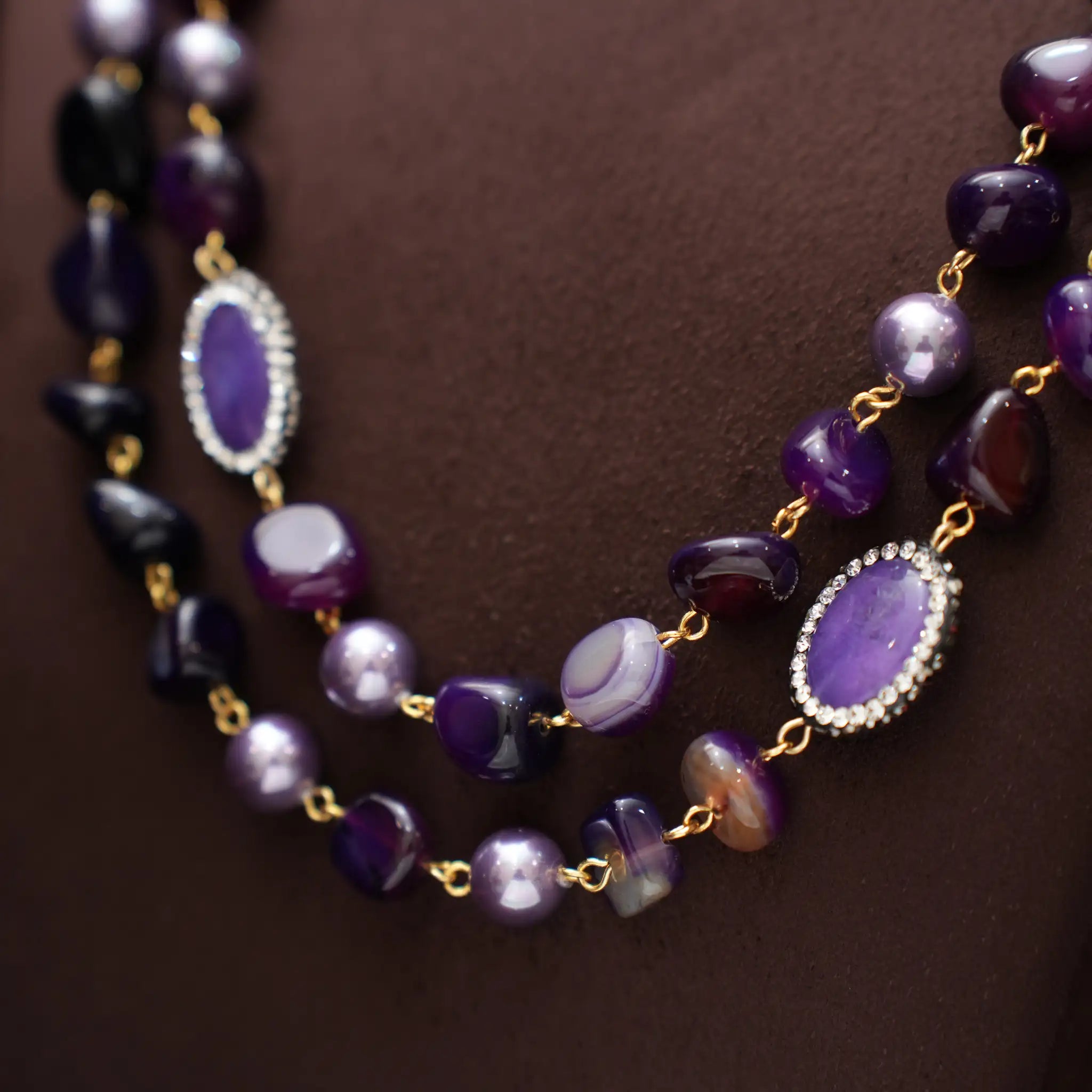 Gopika Beaded Necklace - Purple