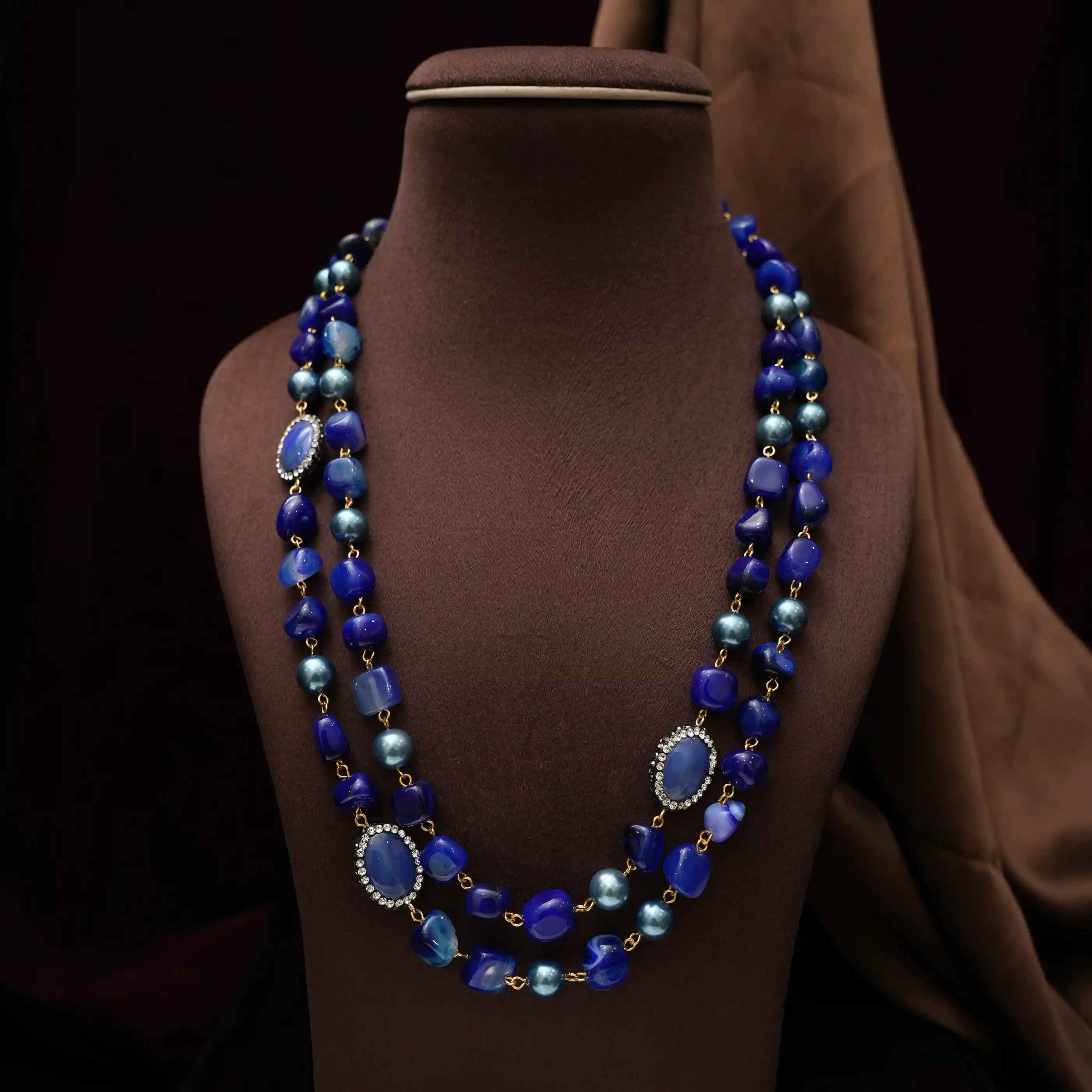 Gopika Beaded Necklace - Royal Blue