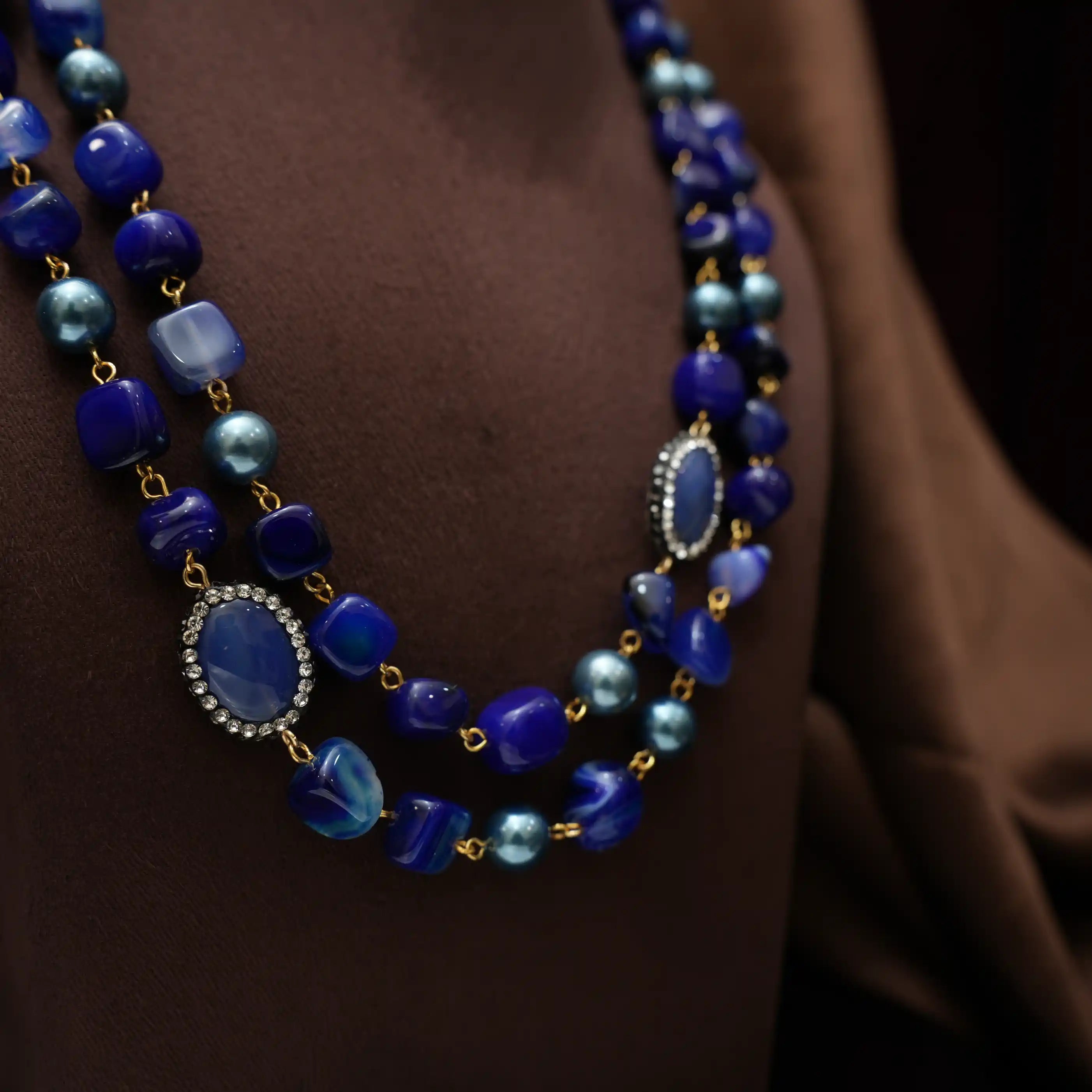 Gopika Beaded Necklace - Royal Blue