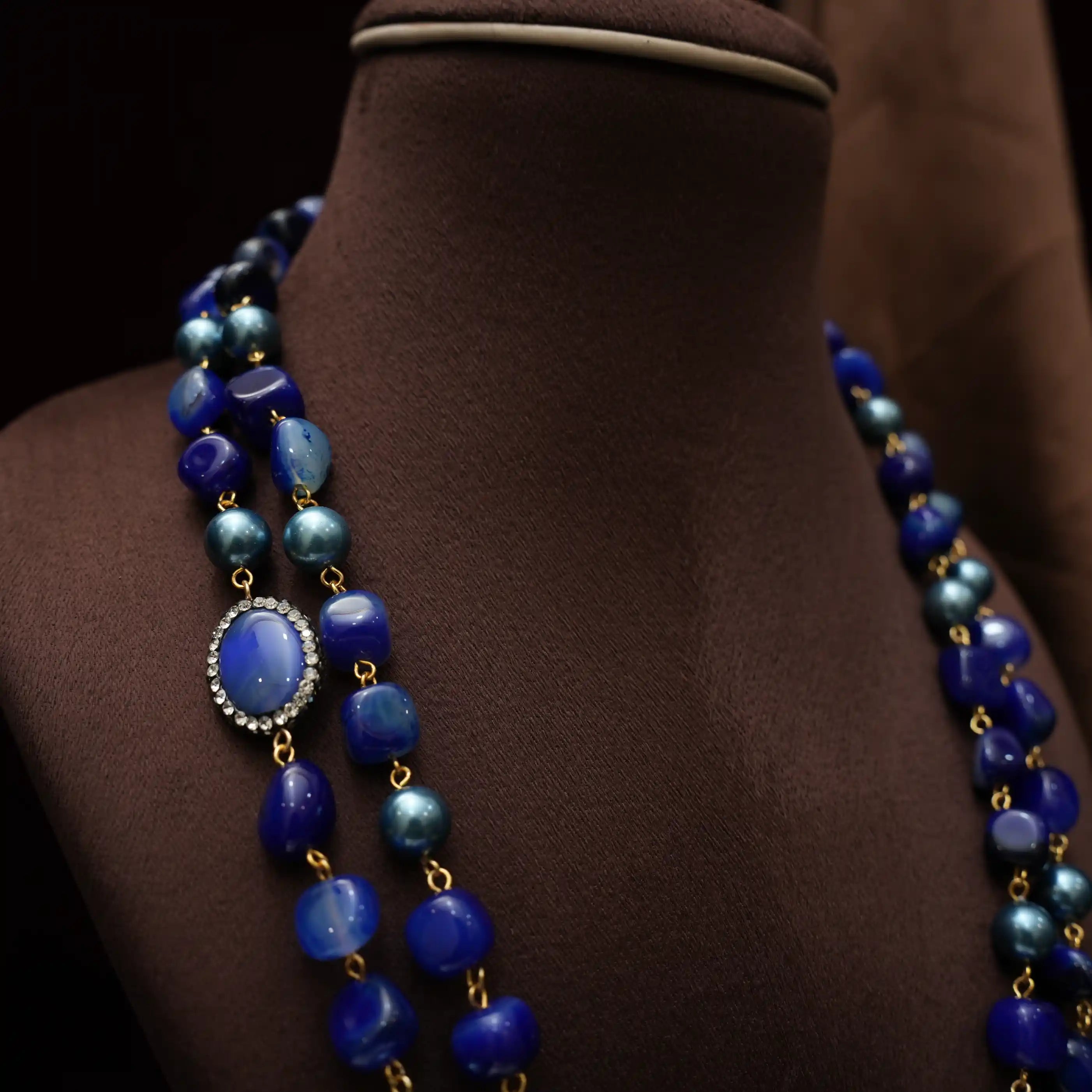 Gopika Beaded Necklace - Royal Blue