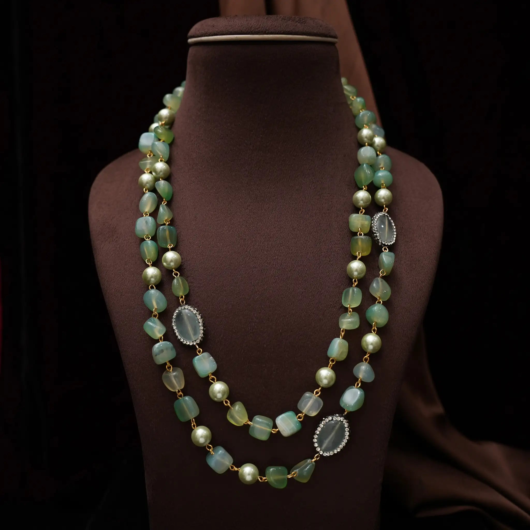 Gopika Beaded Necklace - Sea Green