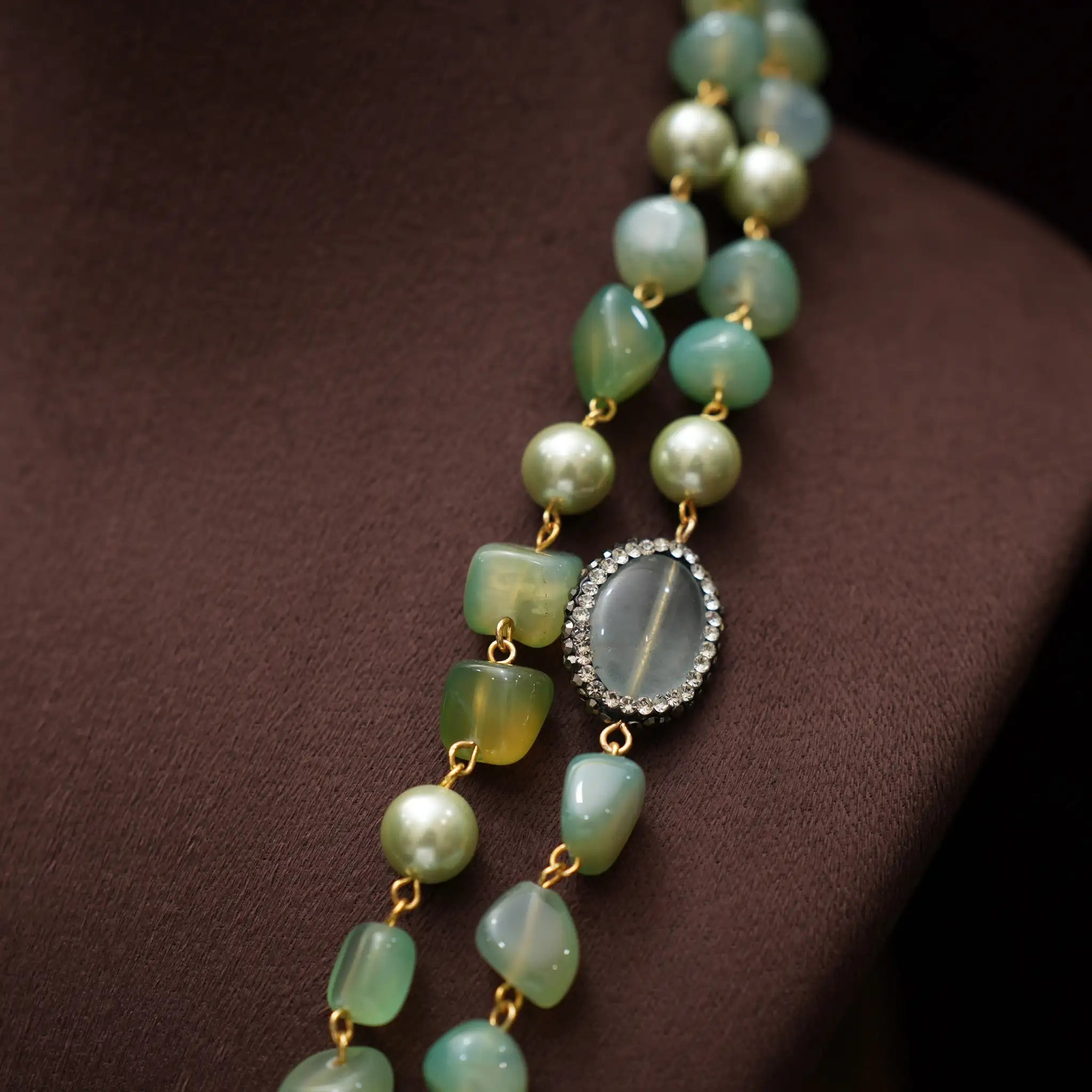 Gopika Beaded Necklace - Sea Green