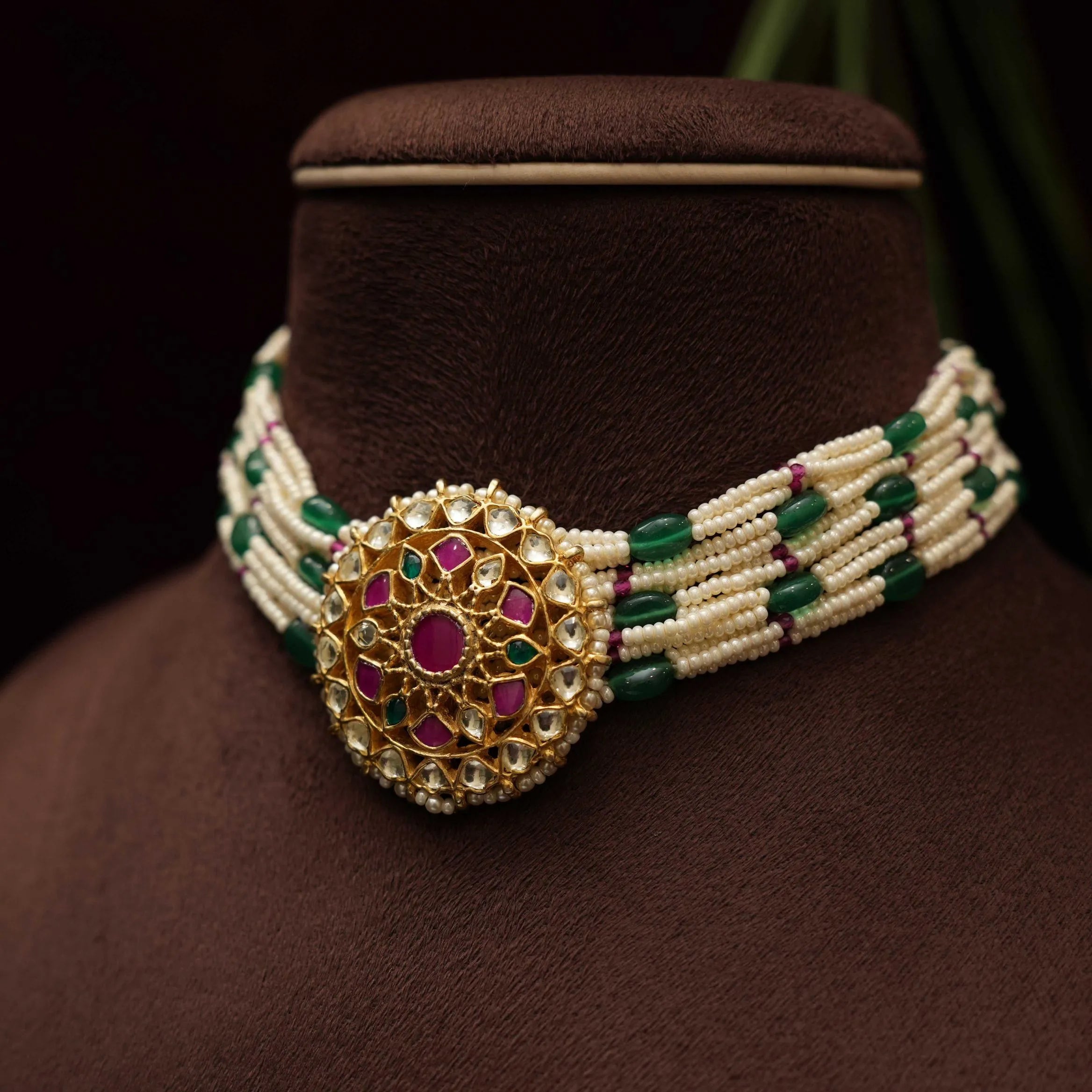 Greesha Pearl Polki Choker