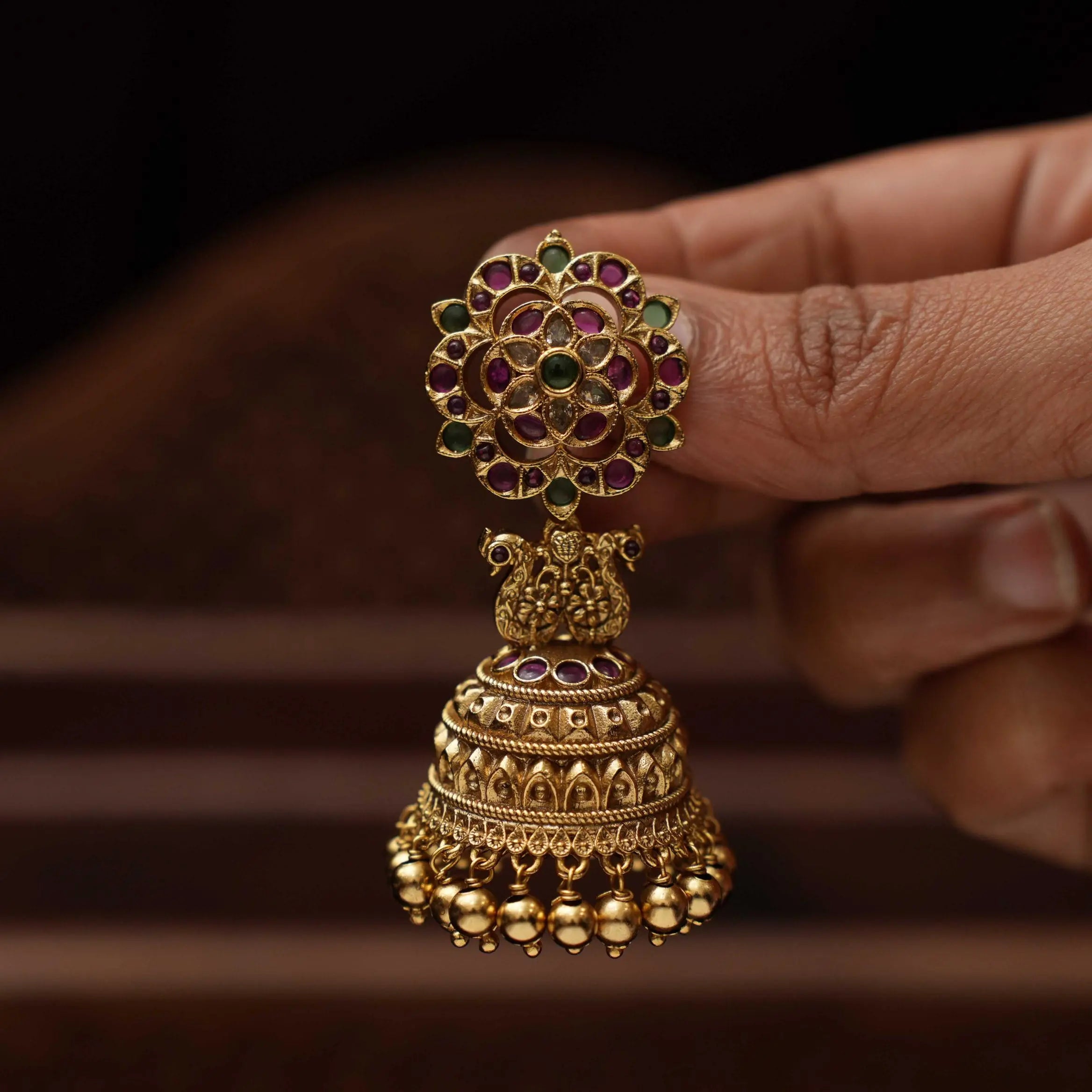 Gurbani Antique Jhumka Earrings