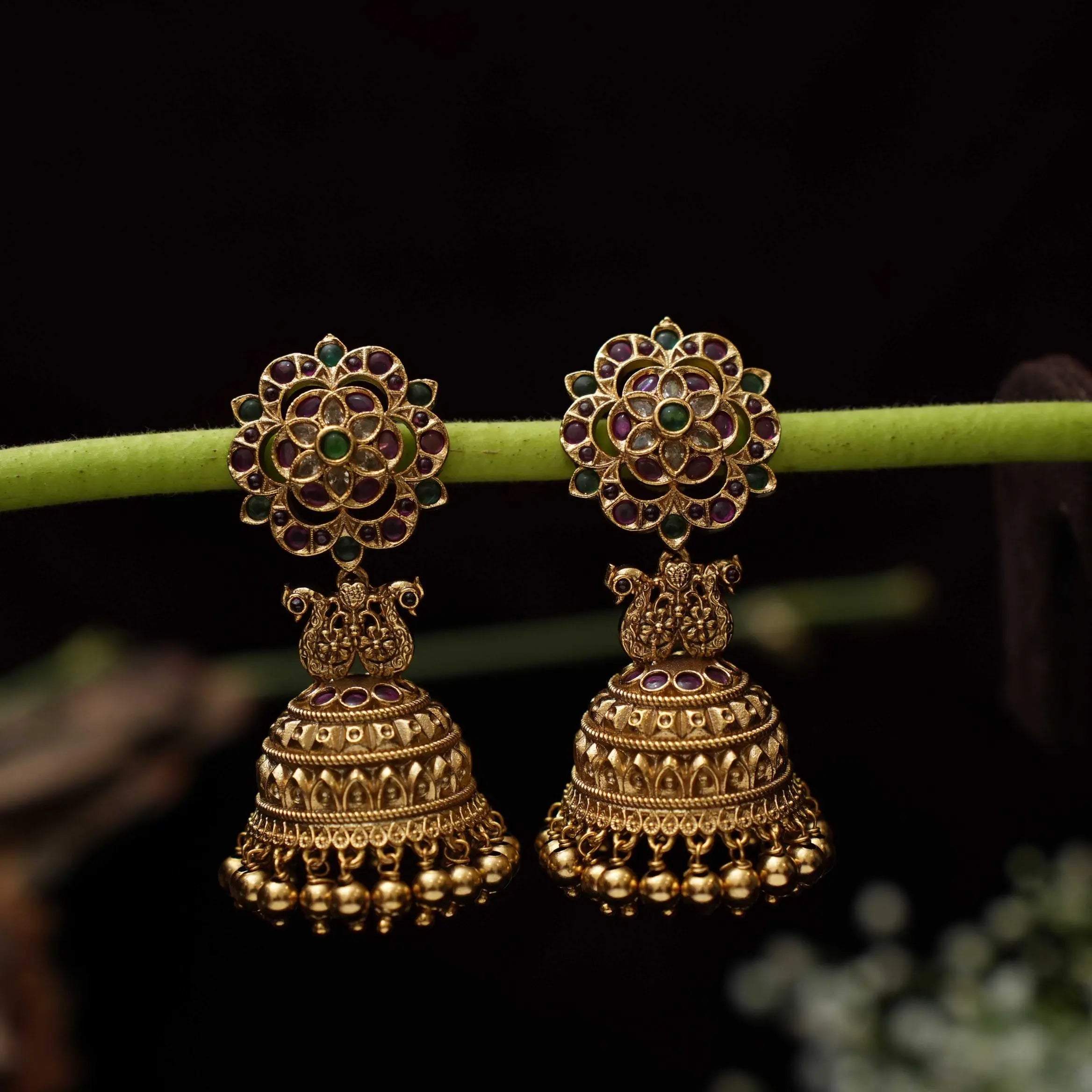 Gurbani Antique Jhumka Earrings