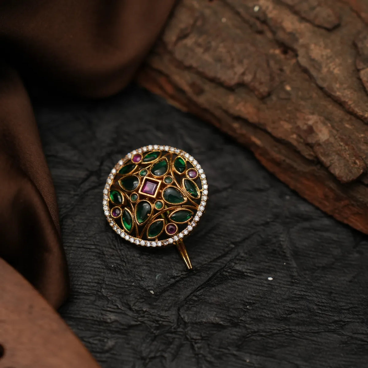 Haislee Antique Hair Pin / Rakkodi - Green