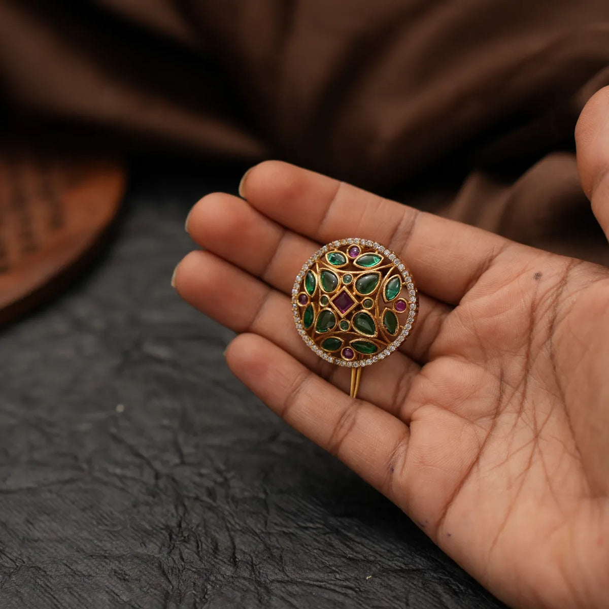 Haislee Antique Hair Pin / Rakkodi - Green